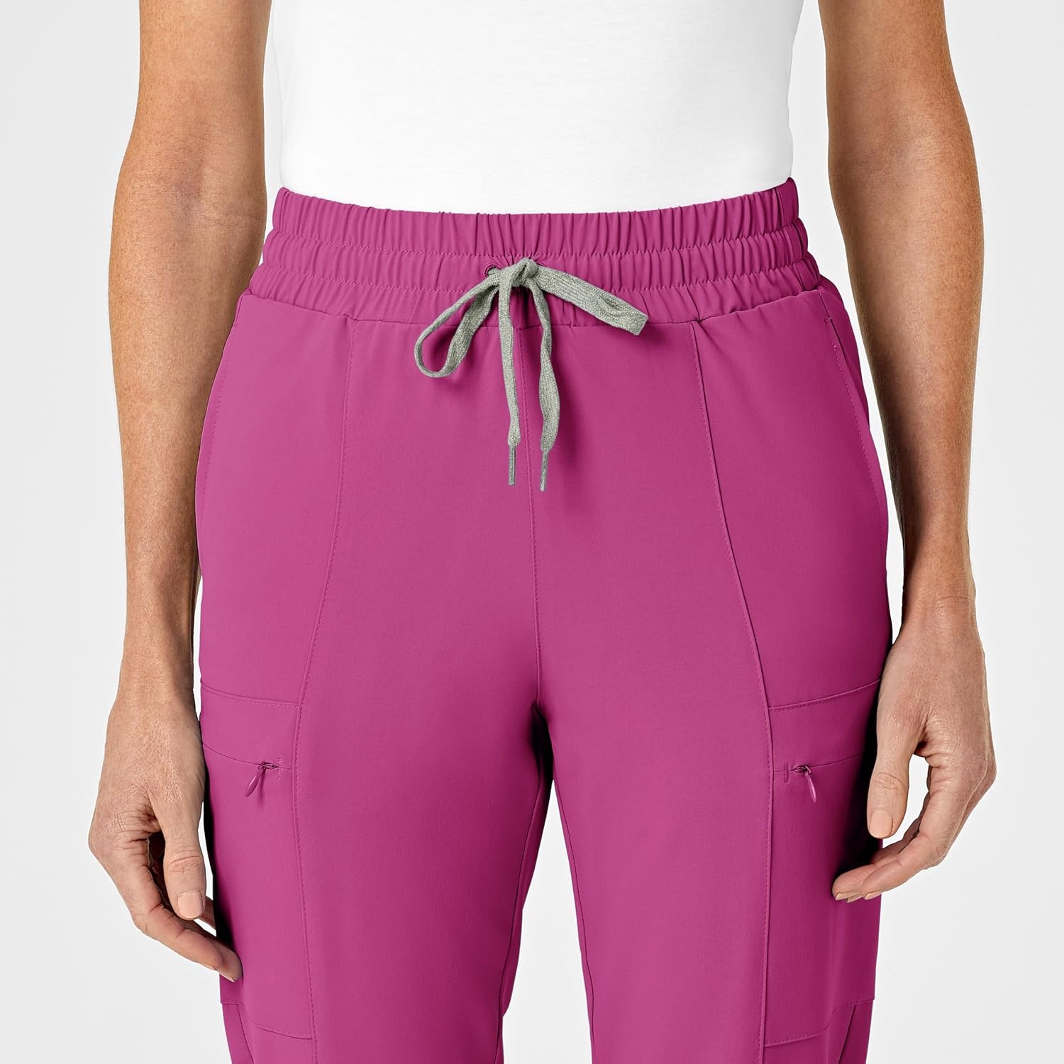 Wink Renew Women’s High Waist Slim Leg Scrub Pant(Raspberry)