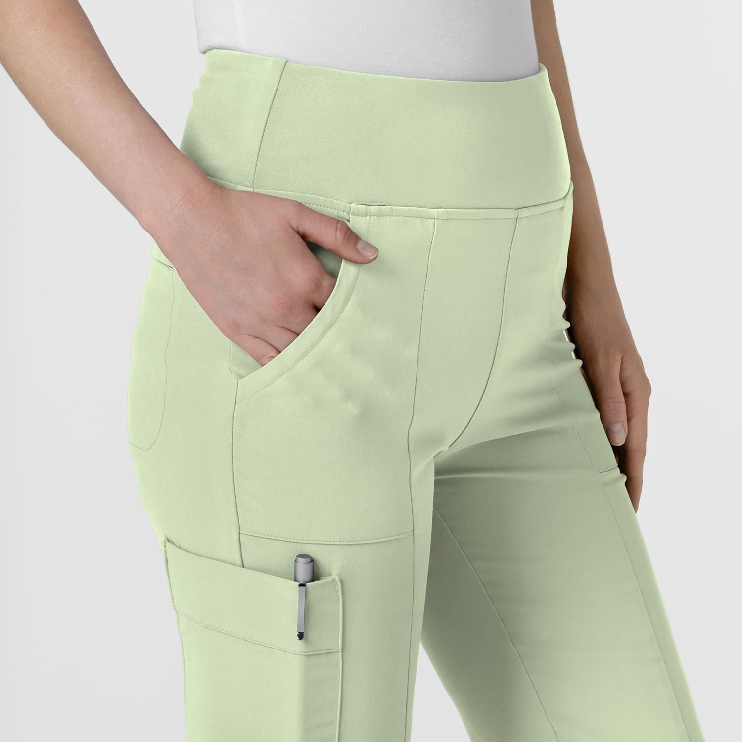 Wink Scrubs for Women, Renew, Cargo Flare Pants, with 7 Pockets(Fresh Mint)