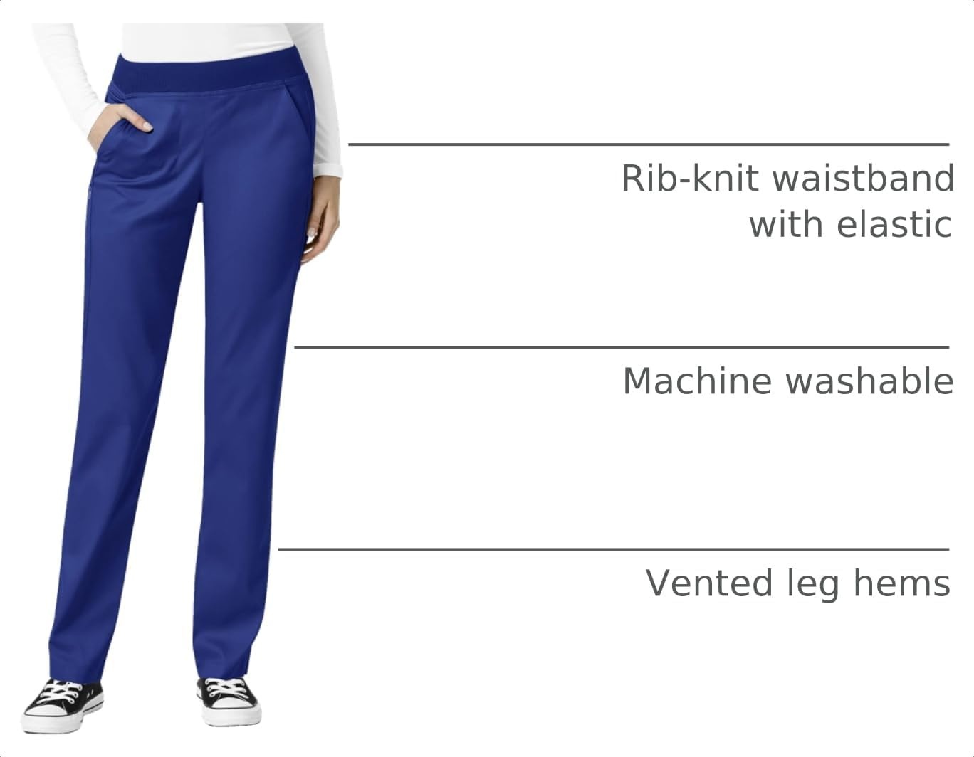 WonderWink Women’s Women’s Knit Waist Cargo Scrub Pant(Galaxy Blue)