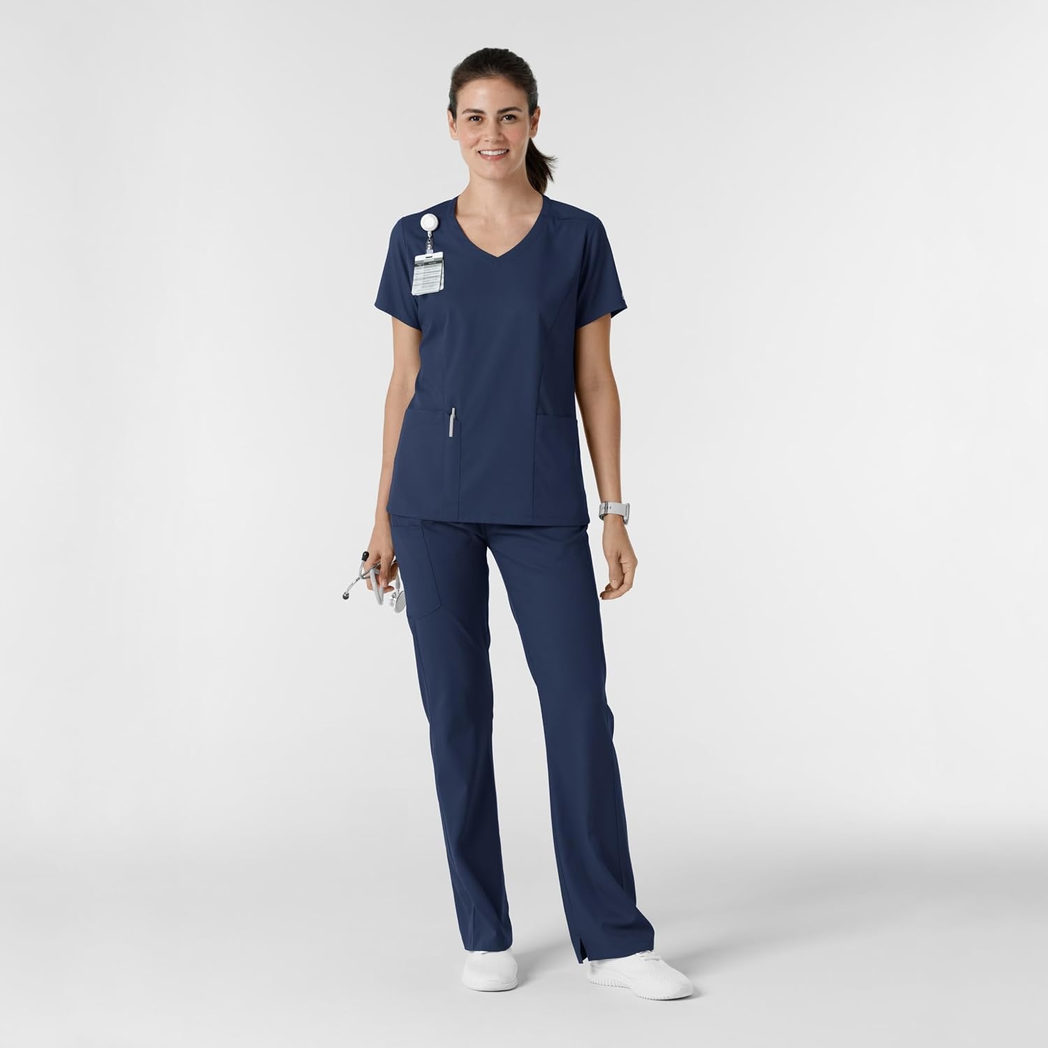 WINK Scrubs for Women, Boundless, Bootcut Pants with Drawstring and 6 Pockets(Navy)