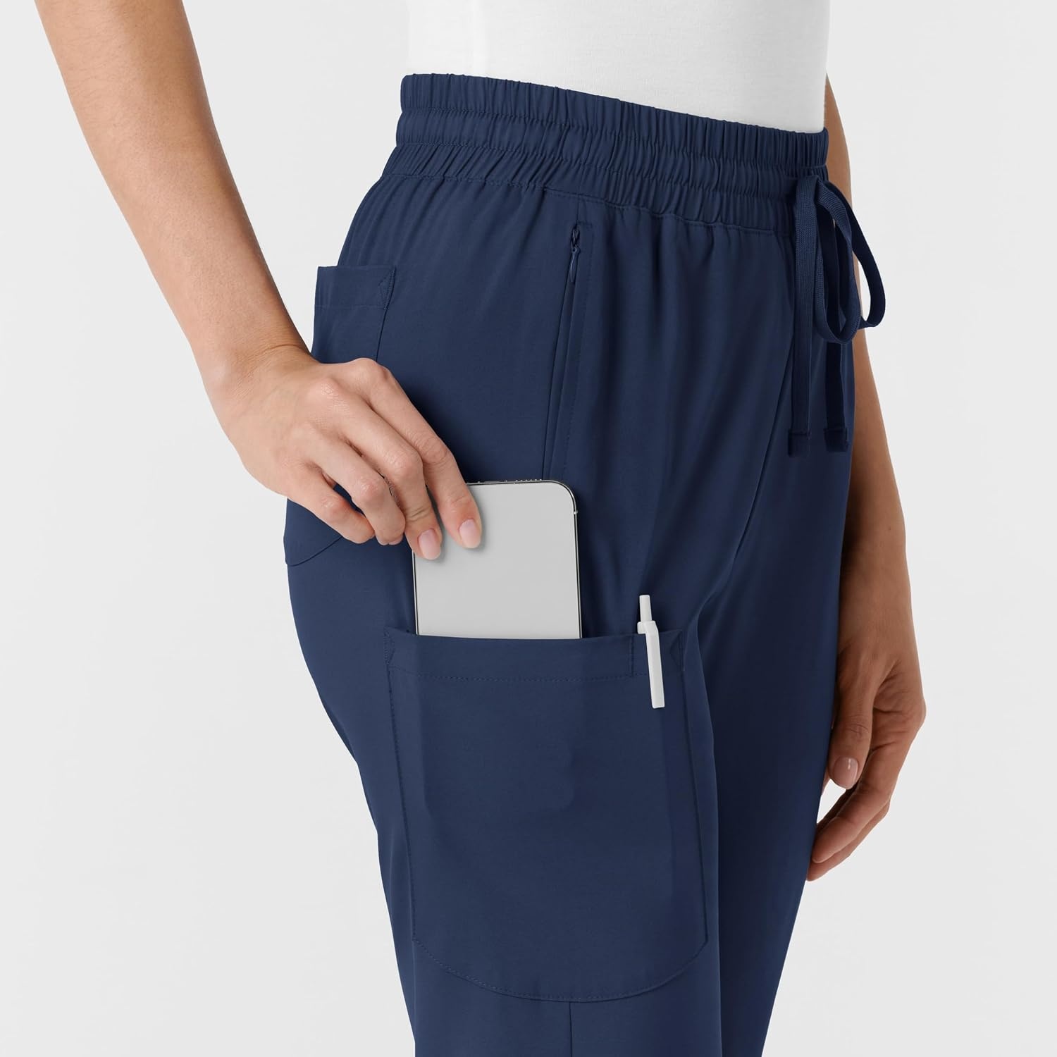 WINK Scrubs for Women, Boundless, Bootcut Pants with Drawstring and 6 Pockets(Navy)