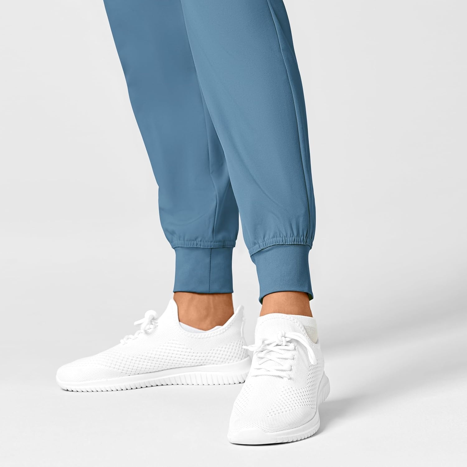 WINK Scrubs for Women, W123, Comfort Waist Cargo Joggers Pants with 8 Pockets(Pacific Blue)
