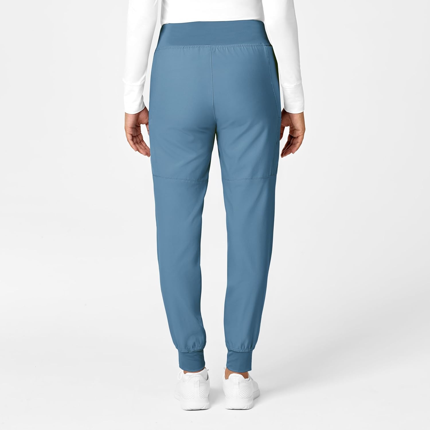 WINK Scrubs for Women, W123, Comfort Waist Cargo Joggers Pants with 8 Pockets(Pacific Blue)