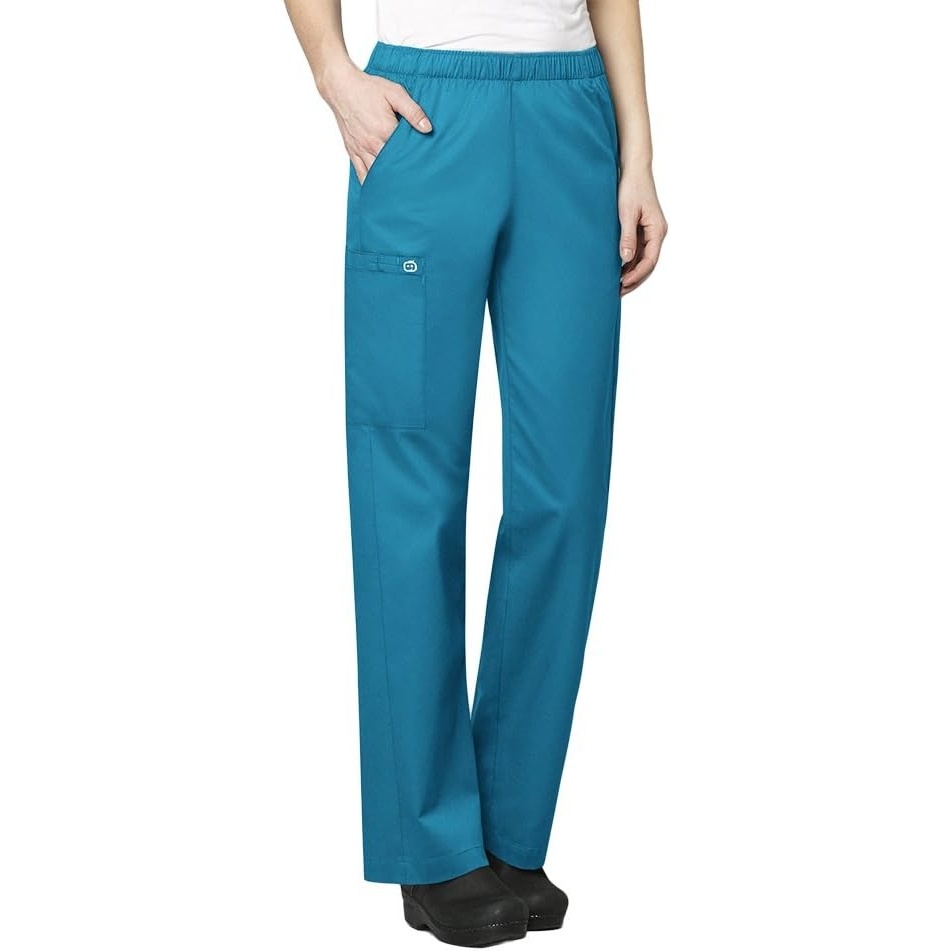 Wonderwork Women’s Pull-on Cargo Scrub Pant(Teal Blue)