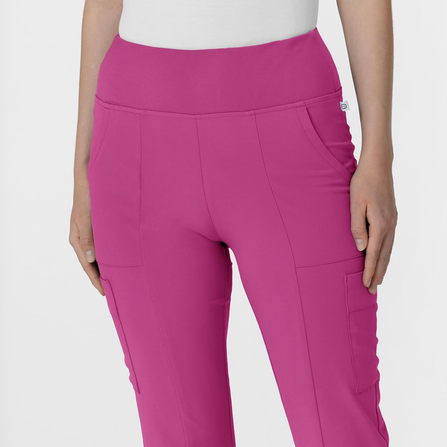 Wink Scrubs for Women, Renew, Cargo Flare Pants, with 7 Pockets(Raspberry)