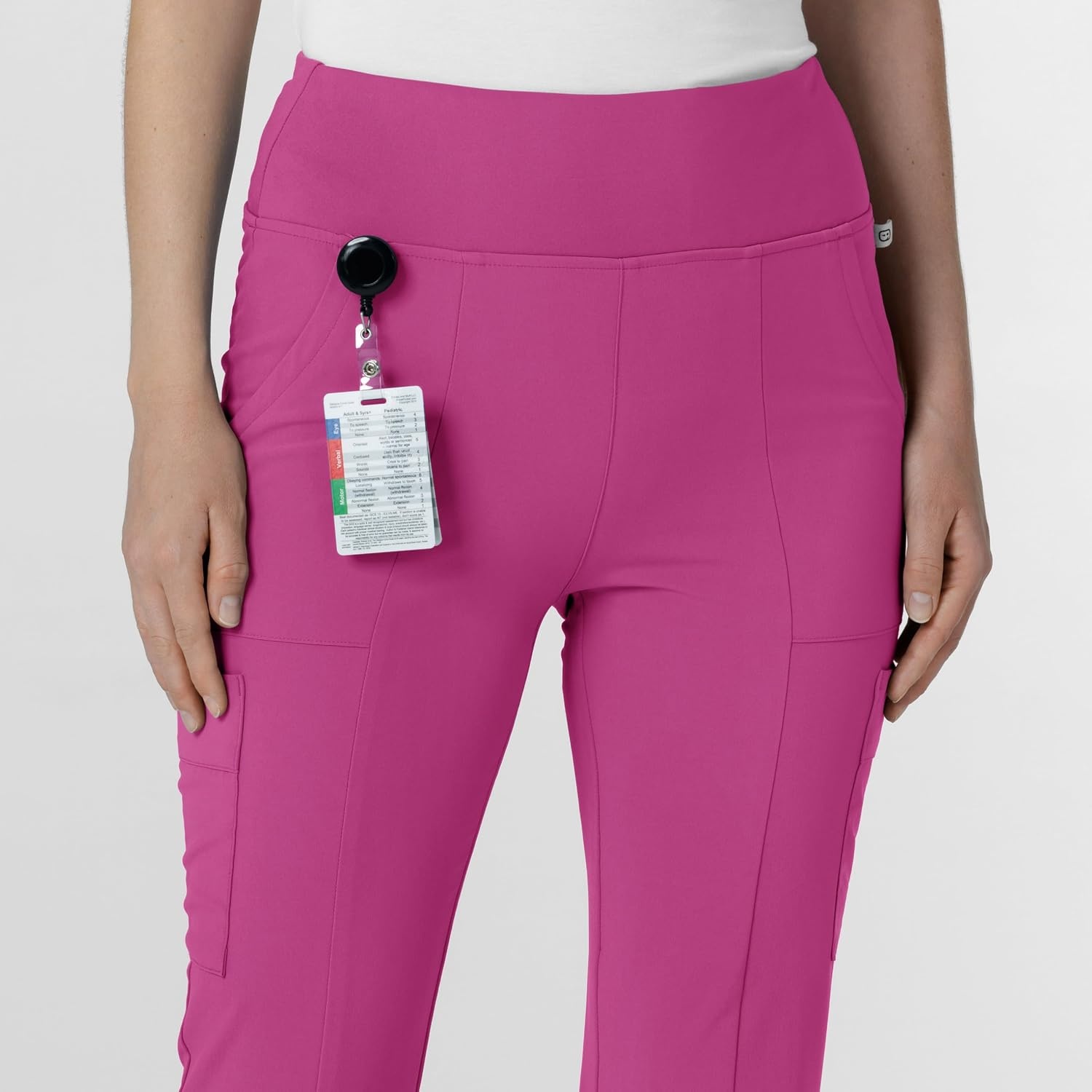 Wink Scrubs for Women, Renew, Cargo Flare Pants, with 7 Pockets(Raspberry)