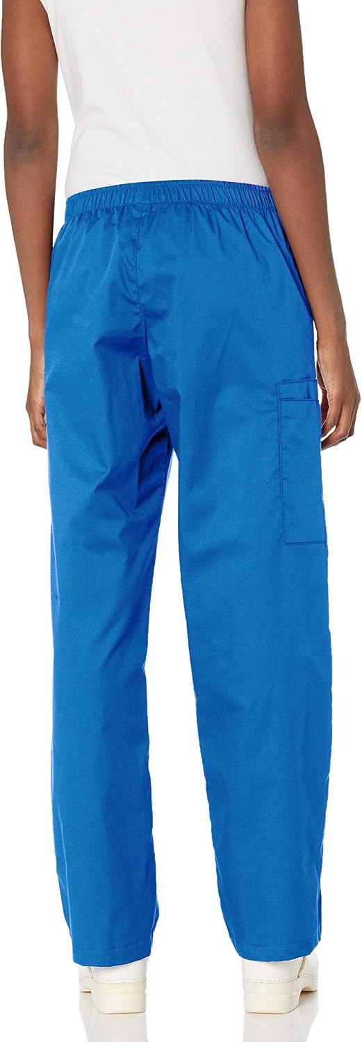 Wink WonderWORK Women’s Pull-On Cargo Scrub Pant, Royal, S
