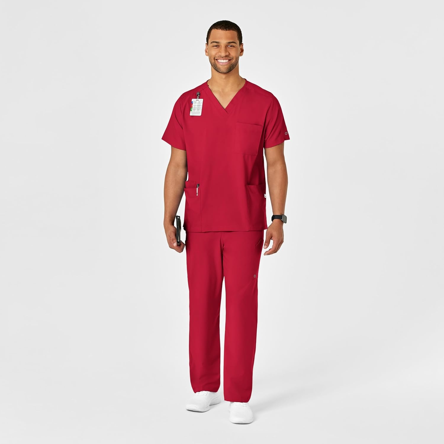 Wink W123 Unisex Multi-Cargo Scrub Pant(Red)