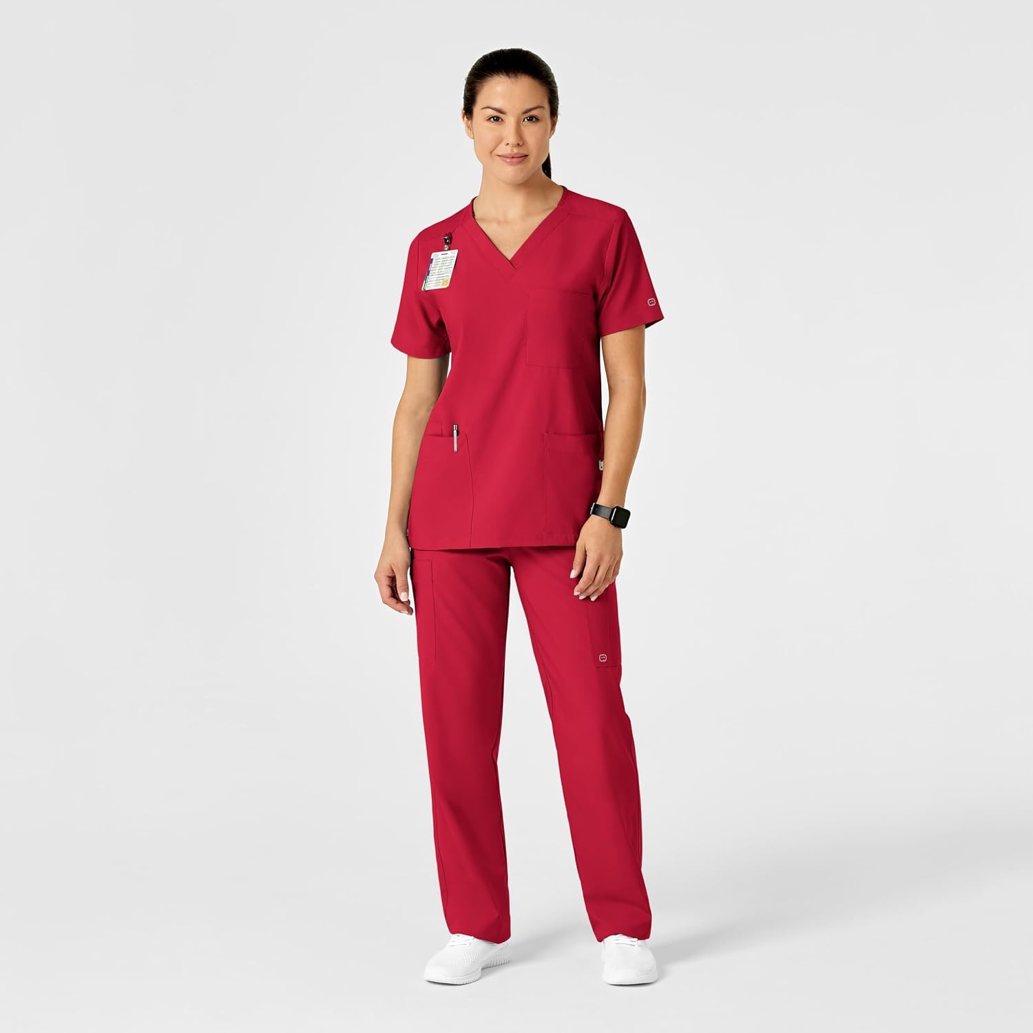 Wink W123 Unisex Multi-Cargo Scrub Pant(Red)