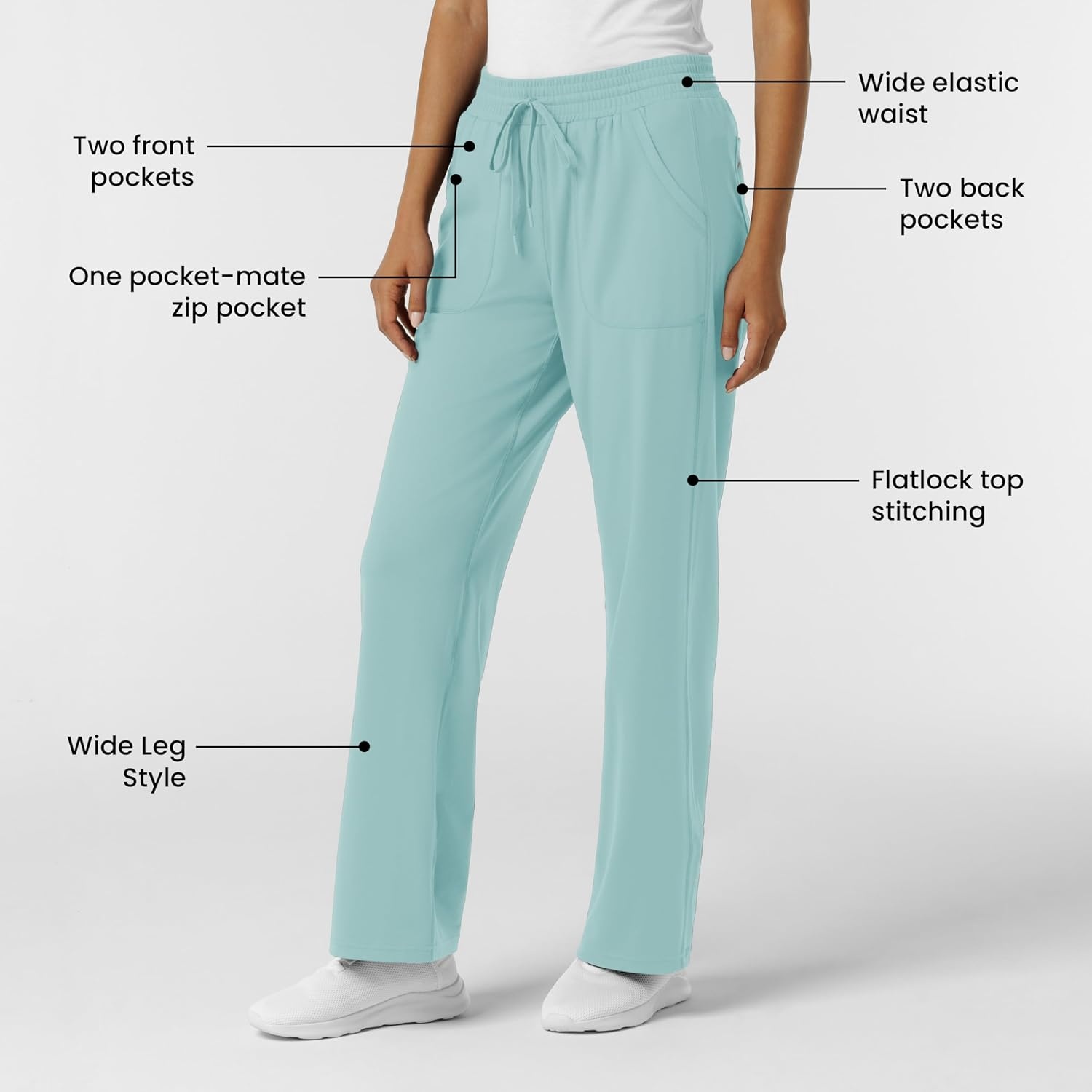 Wink Renew Knit Women’s Wide Leg Scrub Pant(Coastal Blue)