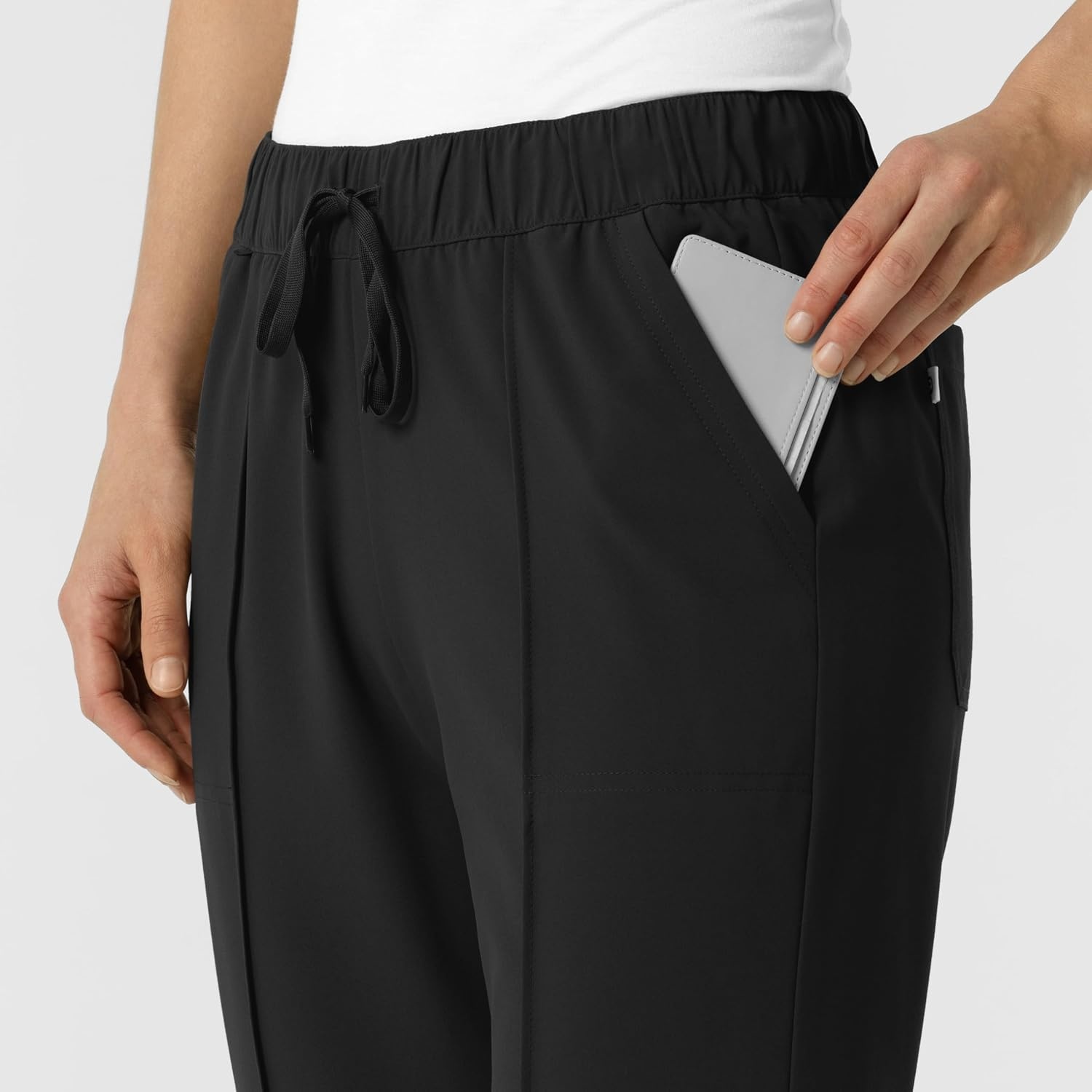 Wink Renew Women’s Pintuck Scrub Pant(Black)