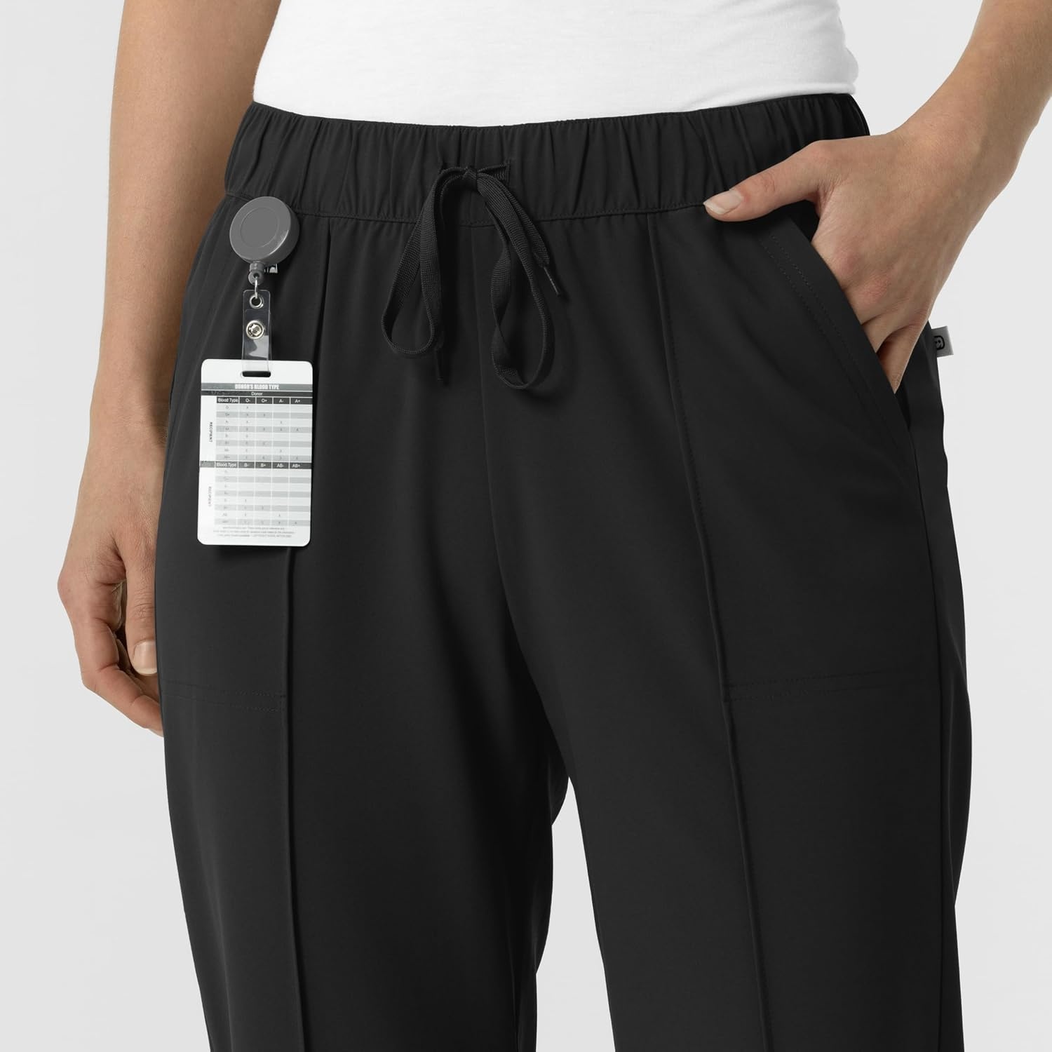 Wink Renew Women’s Pintuck Scrub Pant(Black)