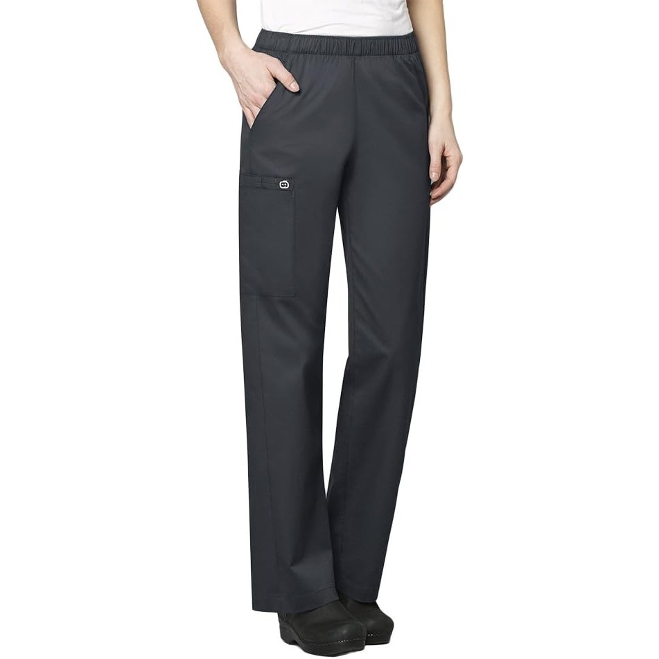 Wink WonderWORK Women’s Pull-On Cargo Scrub Pant, Pewter, S PET