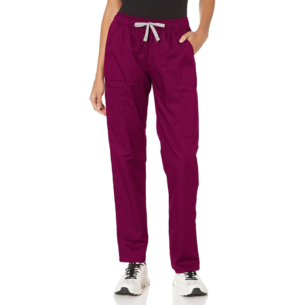 Wink WonderWORK Women’s Convertible Slim Leg Scrub Pant(Wine)