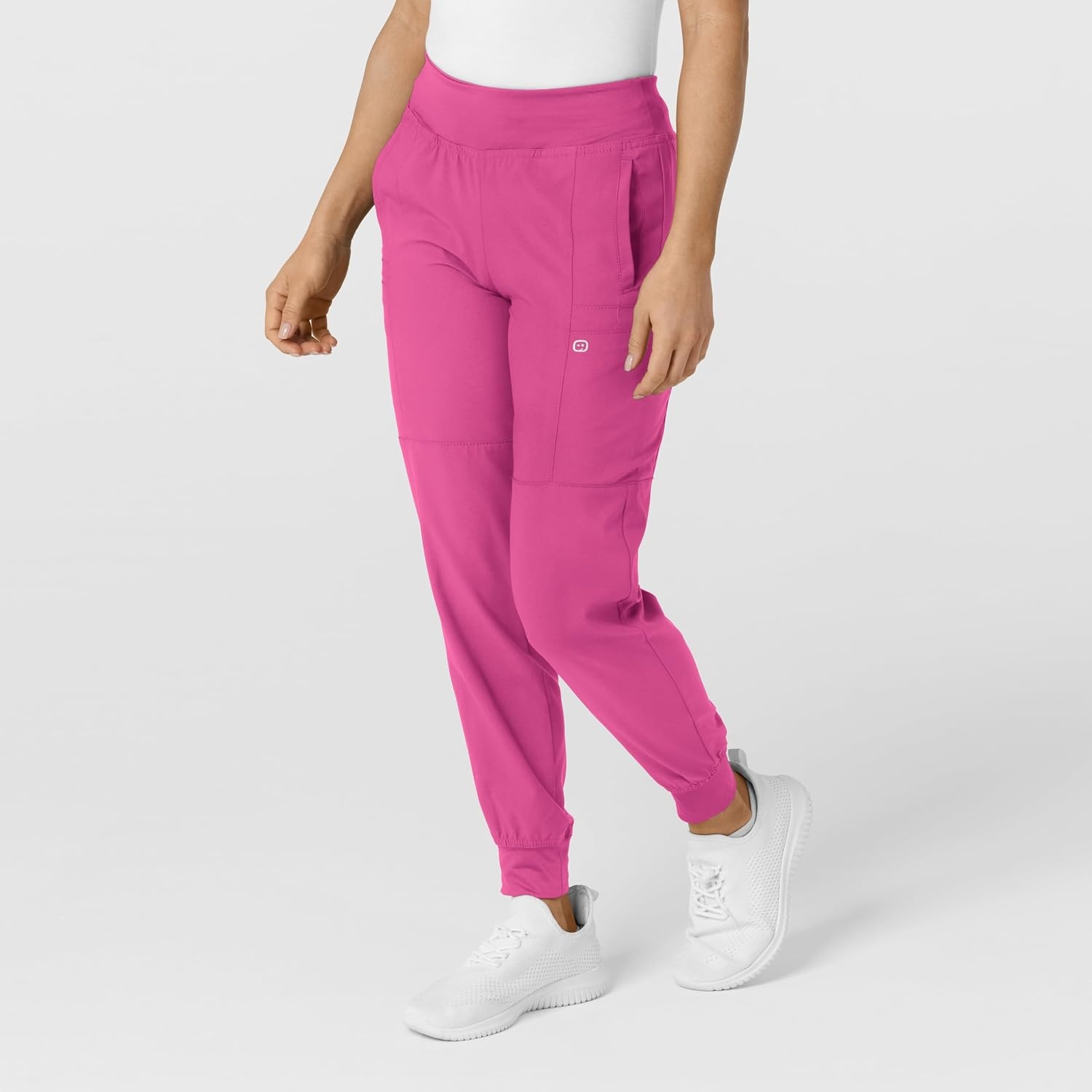Wink W123 Women’s Comfort Waist Cargo Jogger Scrub Pant(Hot Pink)