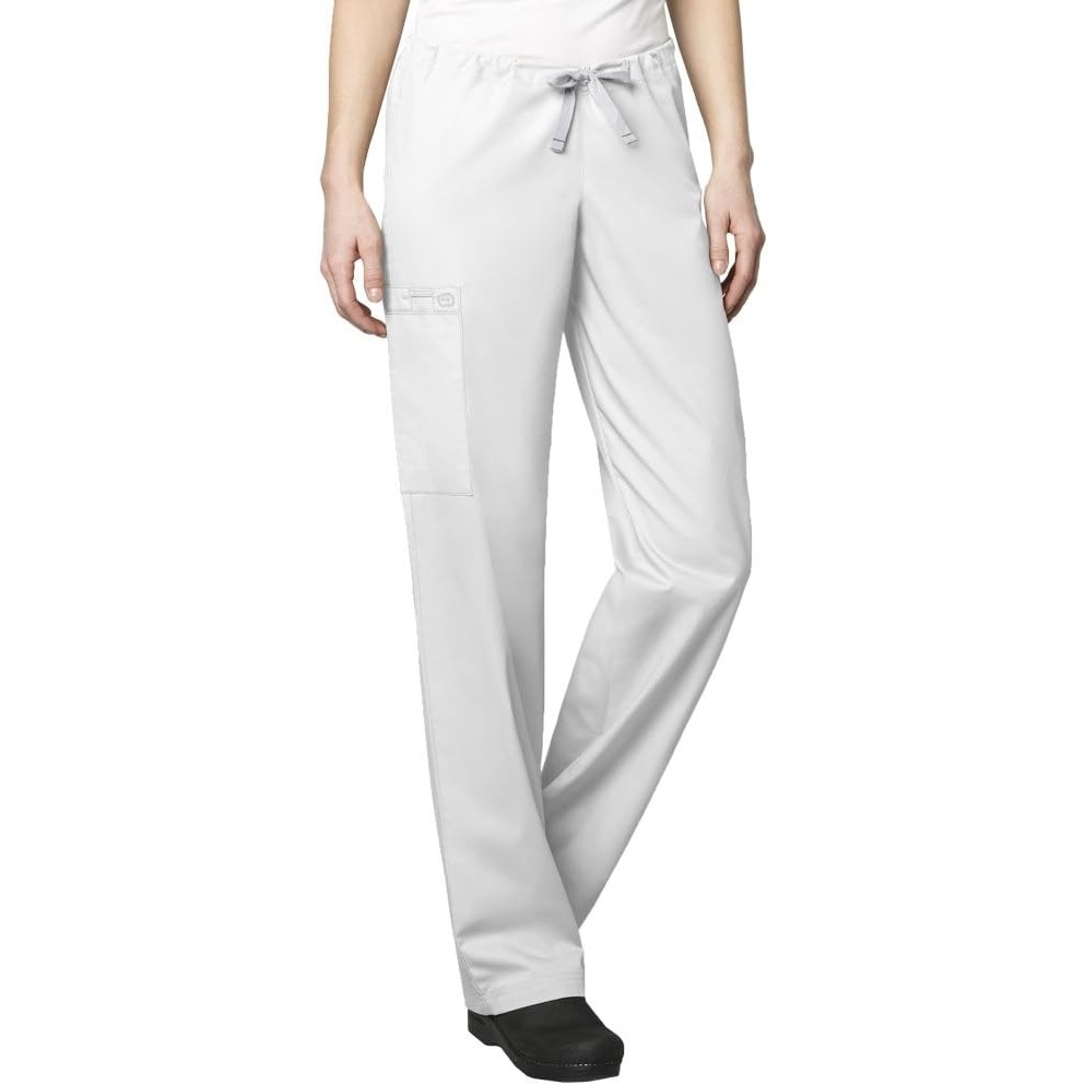 WINK WonderWORK Unisex Drawstring Cargo Scrub Pant(White)