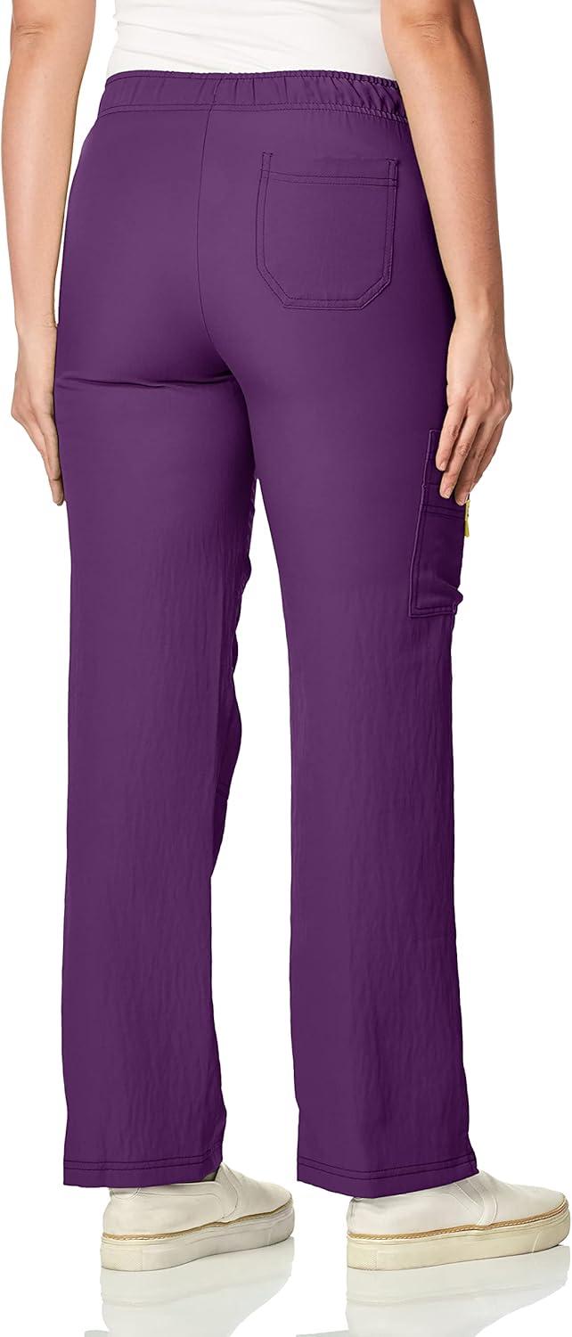 WonderWink Womens Four Stretch Cargo Scrub Pant(Eggplant Purple)
