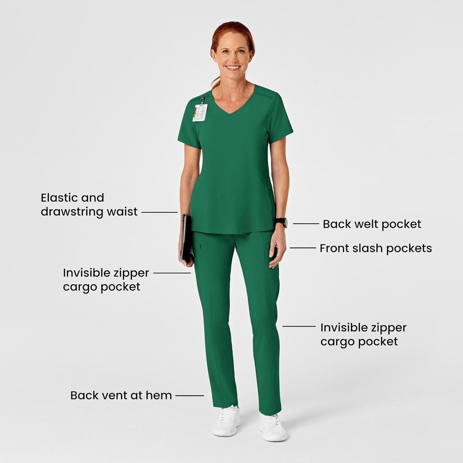 WINK Renew Women’s High Waist Slim Leg Scrub Pant(Hunter)