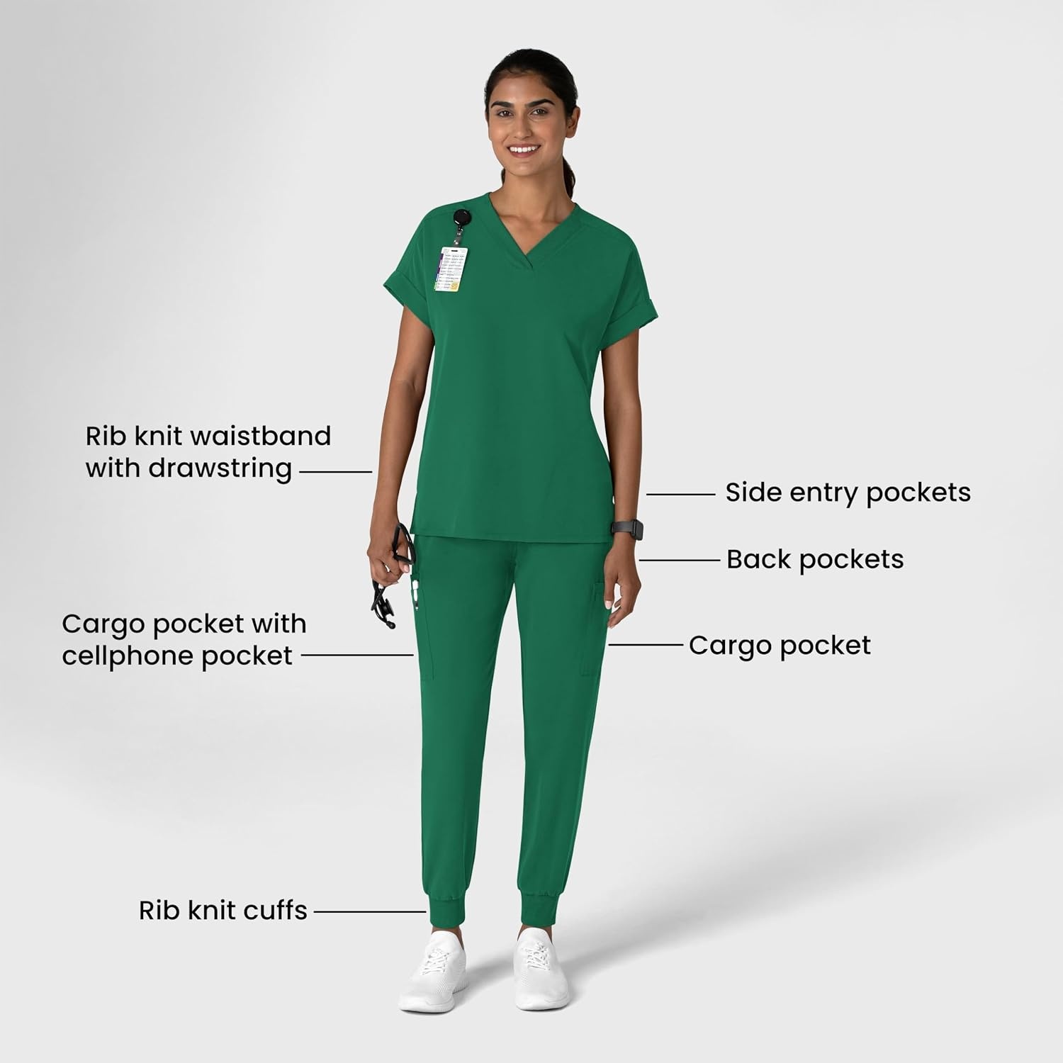 Wink Women’s Women’s Jogger Utility Scrub Pant(Hunter)