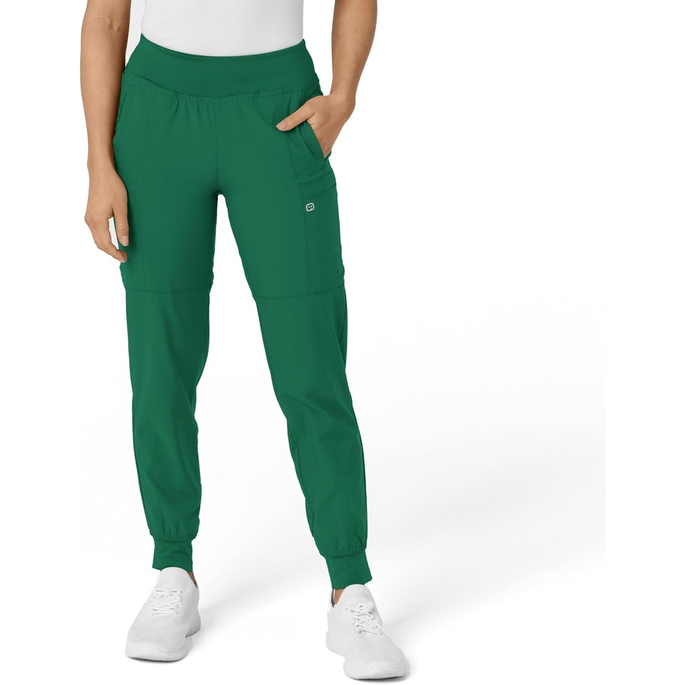 WINK Scrubs for Women, W123, Comfort Waist Cargo Joggers Pants with 8 Pockets(Hunter)