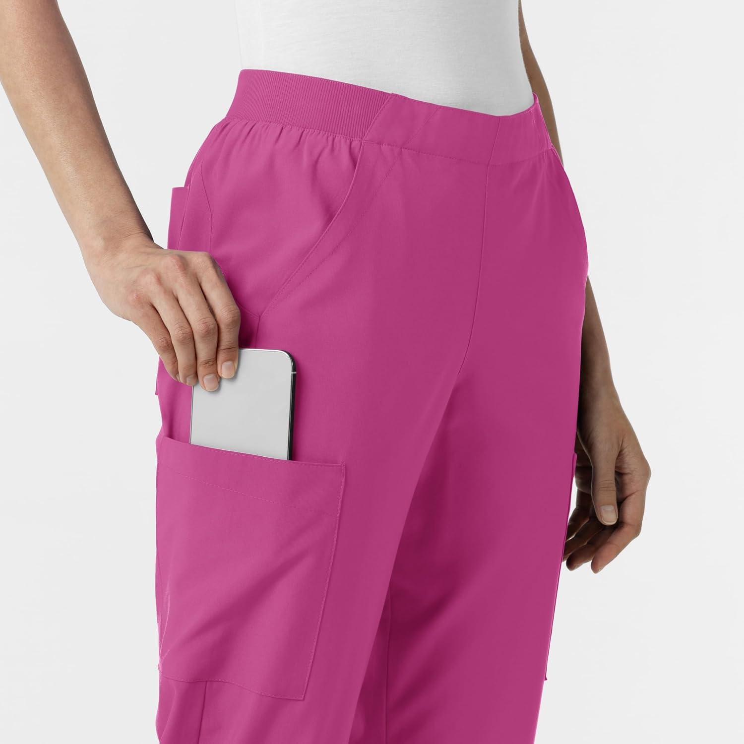 Wink Women’s Women’s Cargo Utility Scrub Pant(Raspberry)
