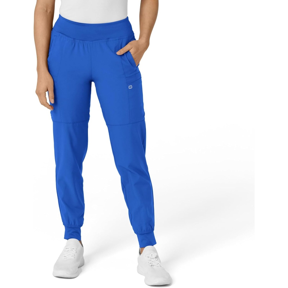 WINK Scrubs for Women, W123, Comfort Waist Cargo Joggers Pants with 8 Pockets(Royal)