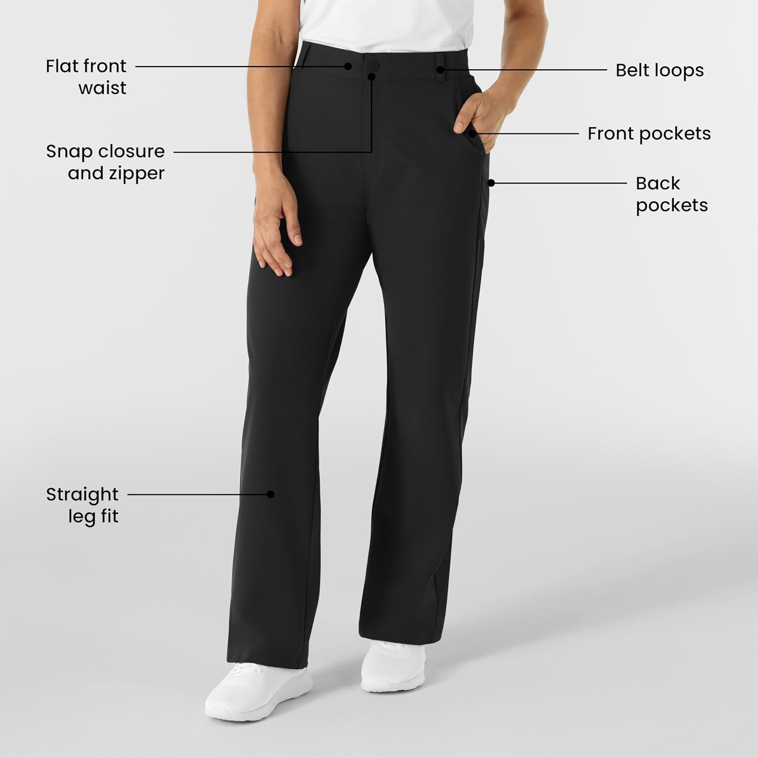 Wink Women’s Women’s Scrub Chino Pant(Black)