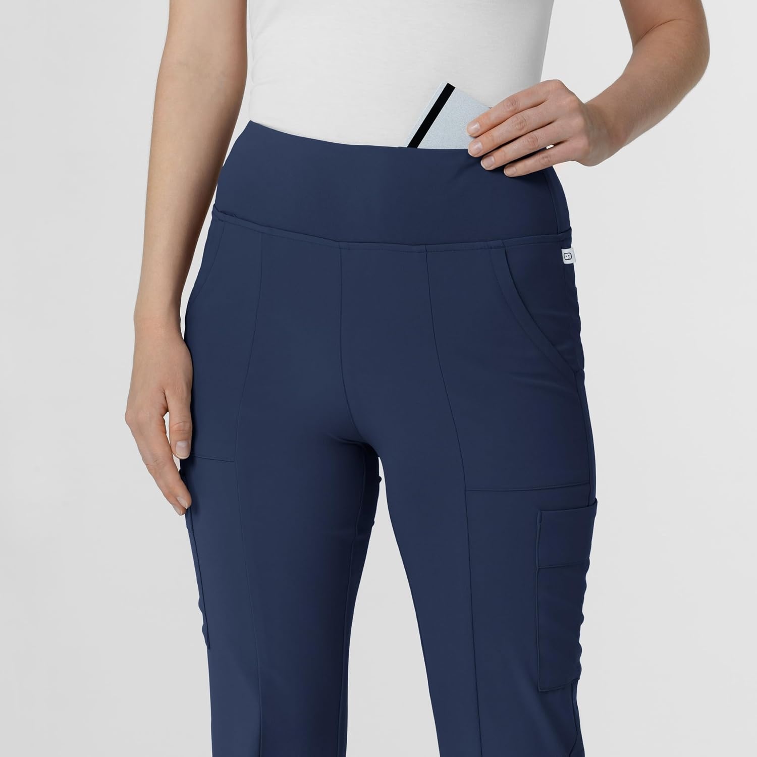 Wink Scrubs for Women, Renew, Cargo Flare Pants, with 7 Pockets(Navy)