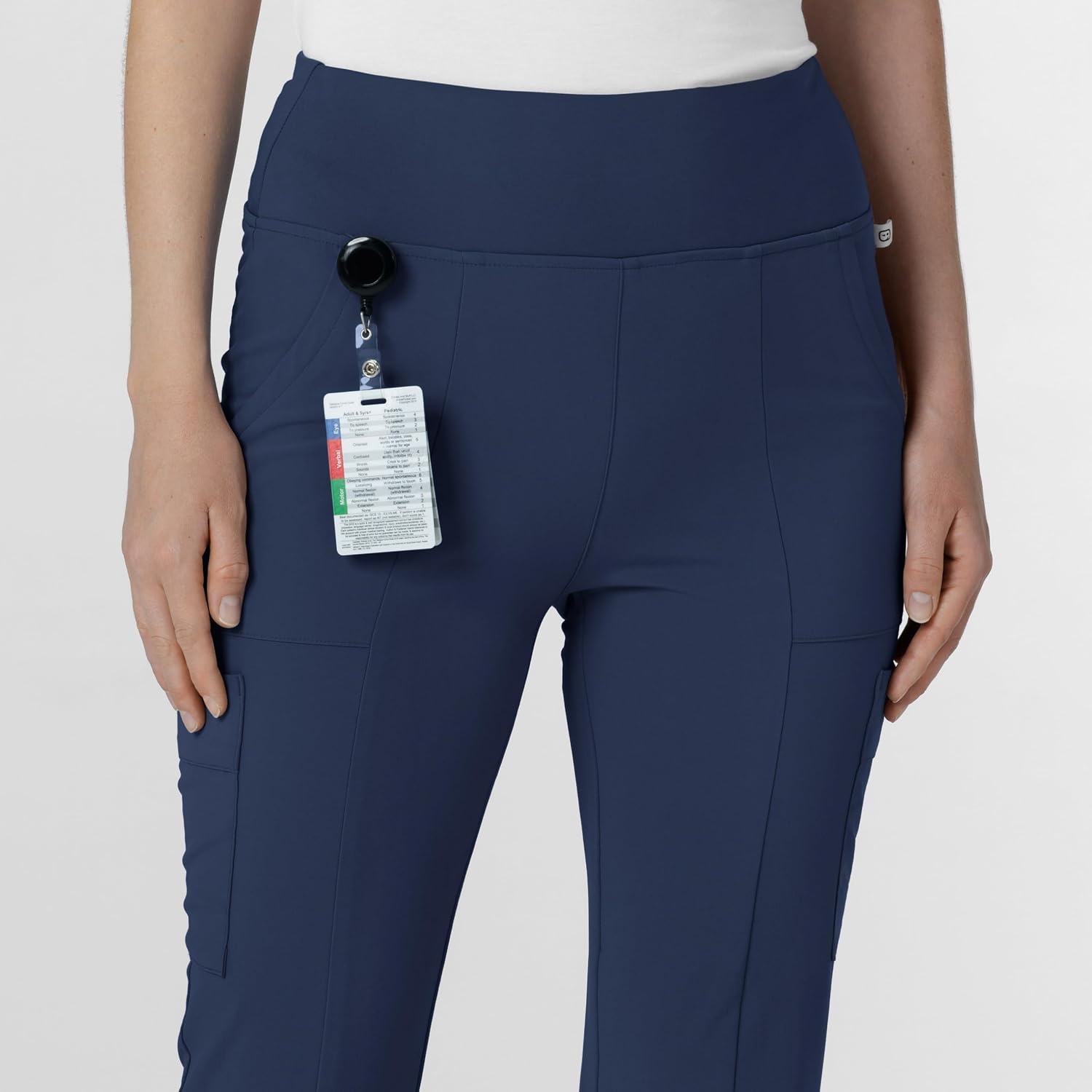 Wink Scrubs for Women, Renew, Cargo Flare Pants, with 7 Pockets(Navy)