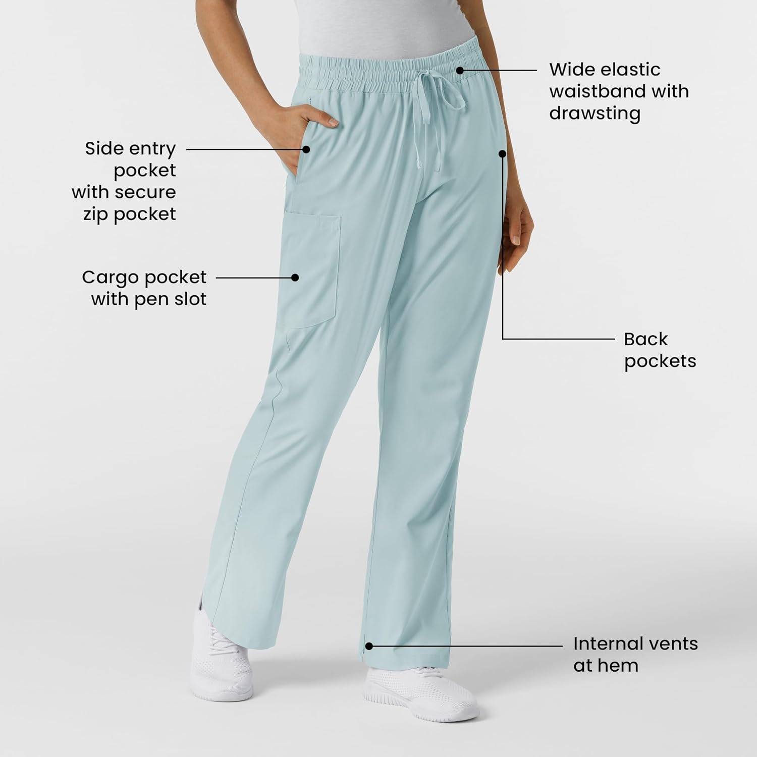 Wink Women’s Women’s Bootcut Scrub Pant(Sky Blue)