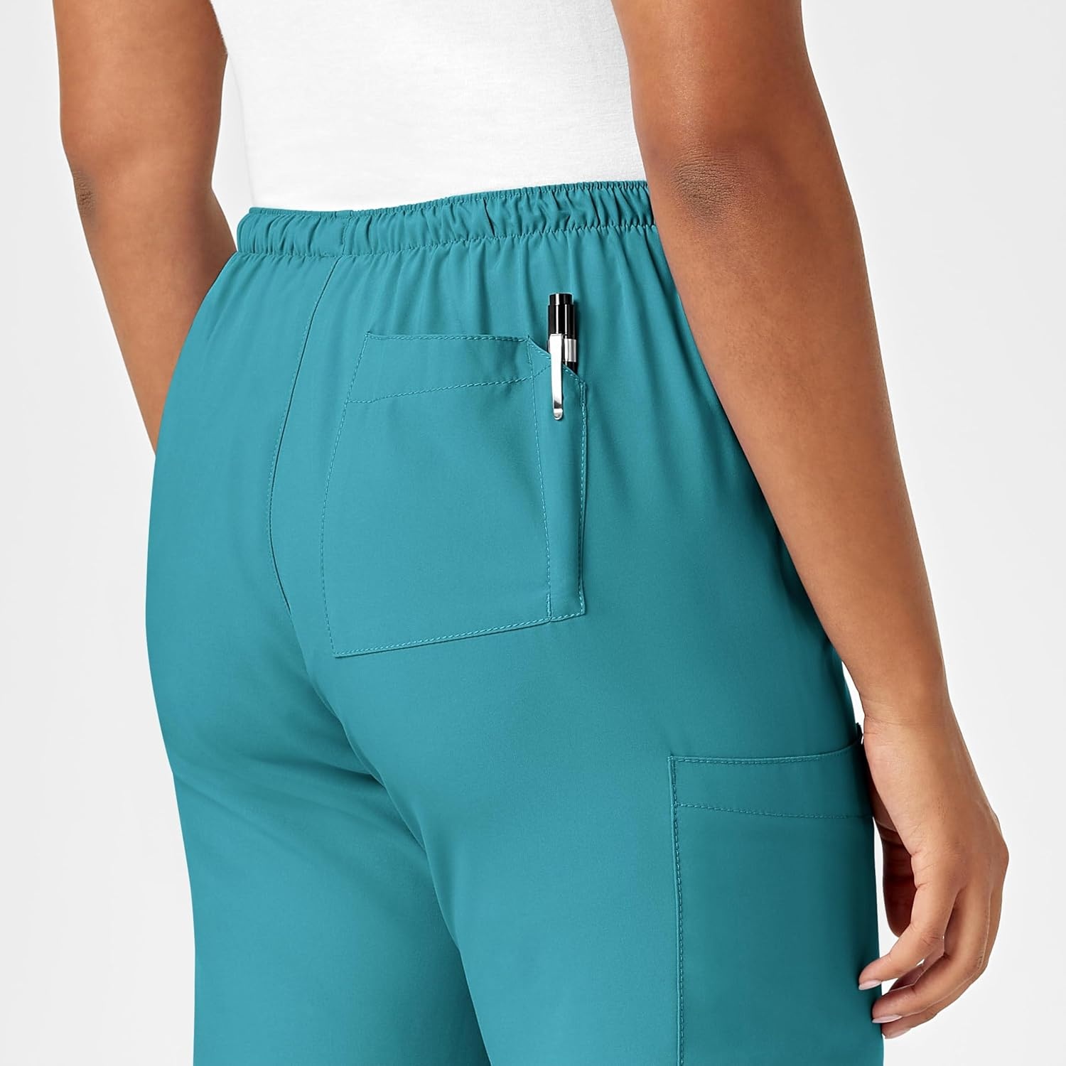 WonderWink W123 Women’s Drawstring Scrub Pant — Teal Blue, Large