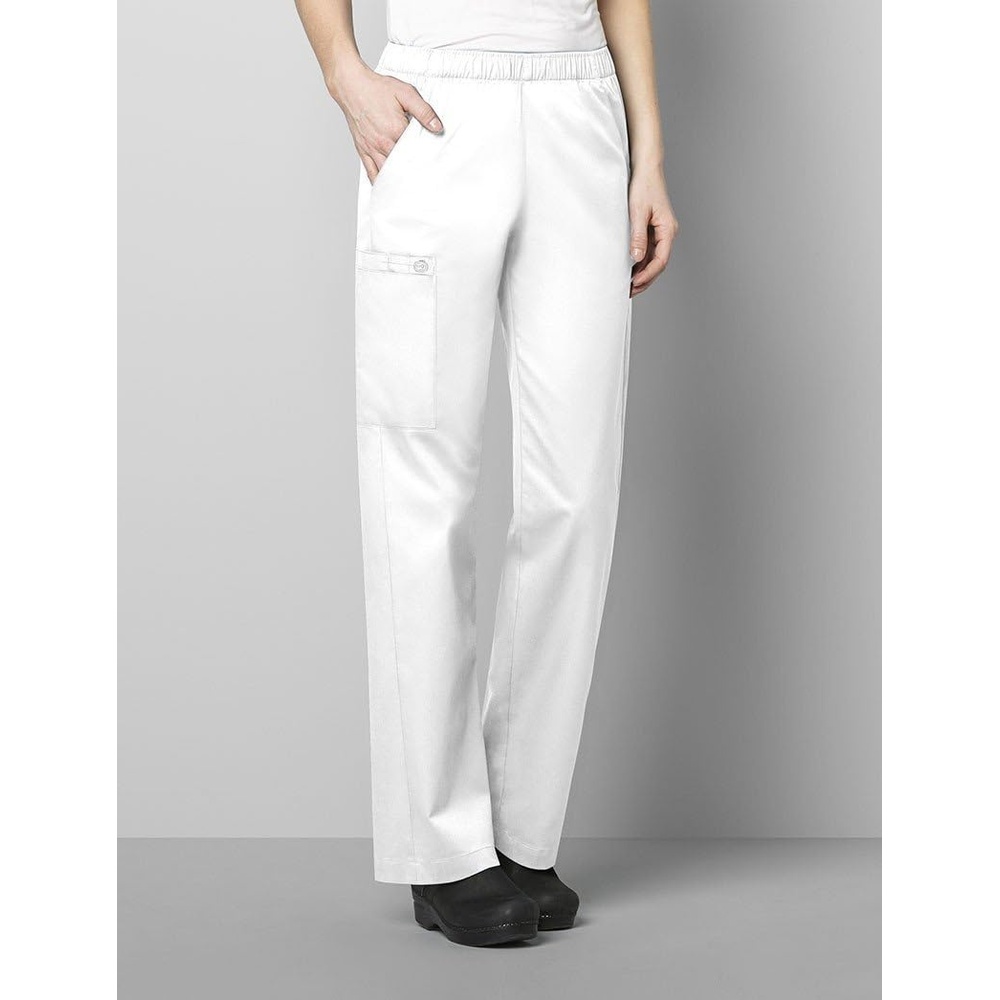 WINK WonderWORK Women’s Pull-On Cargo Scrub Pant, White, 2XS