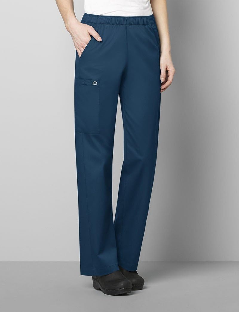 WINK WonderWORK Women’s Pull-On Cargo Scrub Pant, White, 2XS