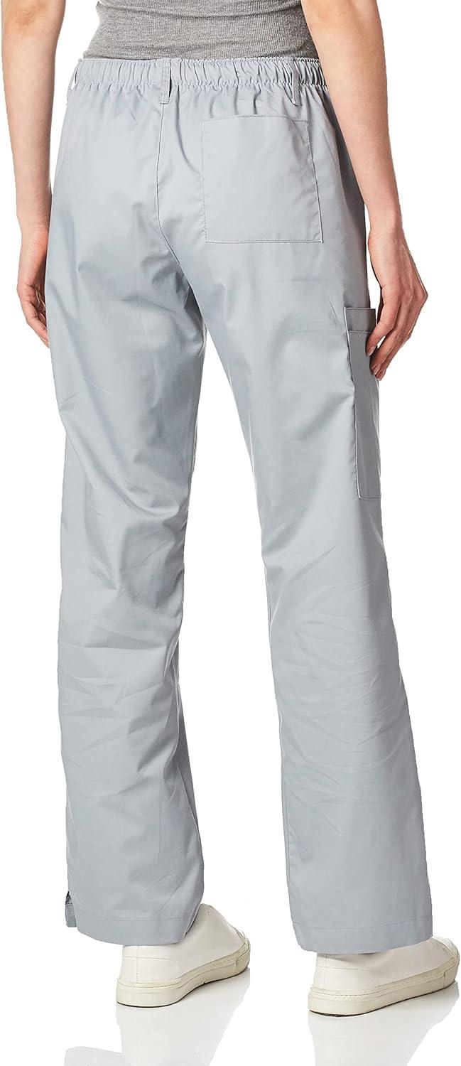 WonderWink Women’s Petite-Plus-Size Wonderwork Straight Leg Cargo Scrub Pant(Grey)