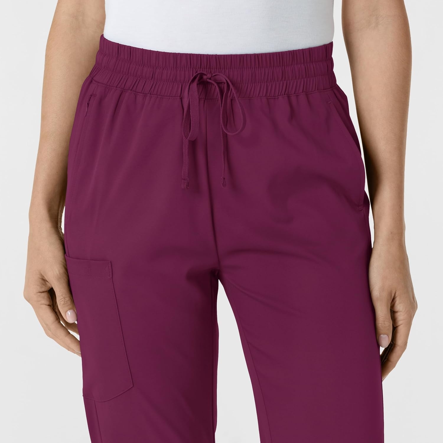 WINK Scrubs for Women, Boundless, Bootcut Pants with Drawstring and 6 Pockets(Wine)