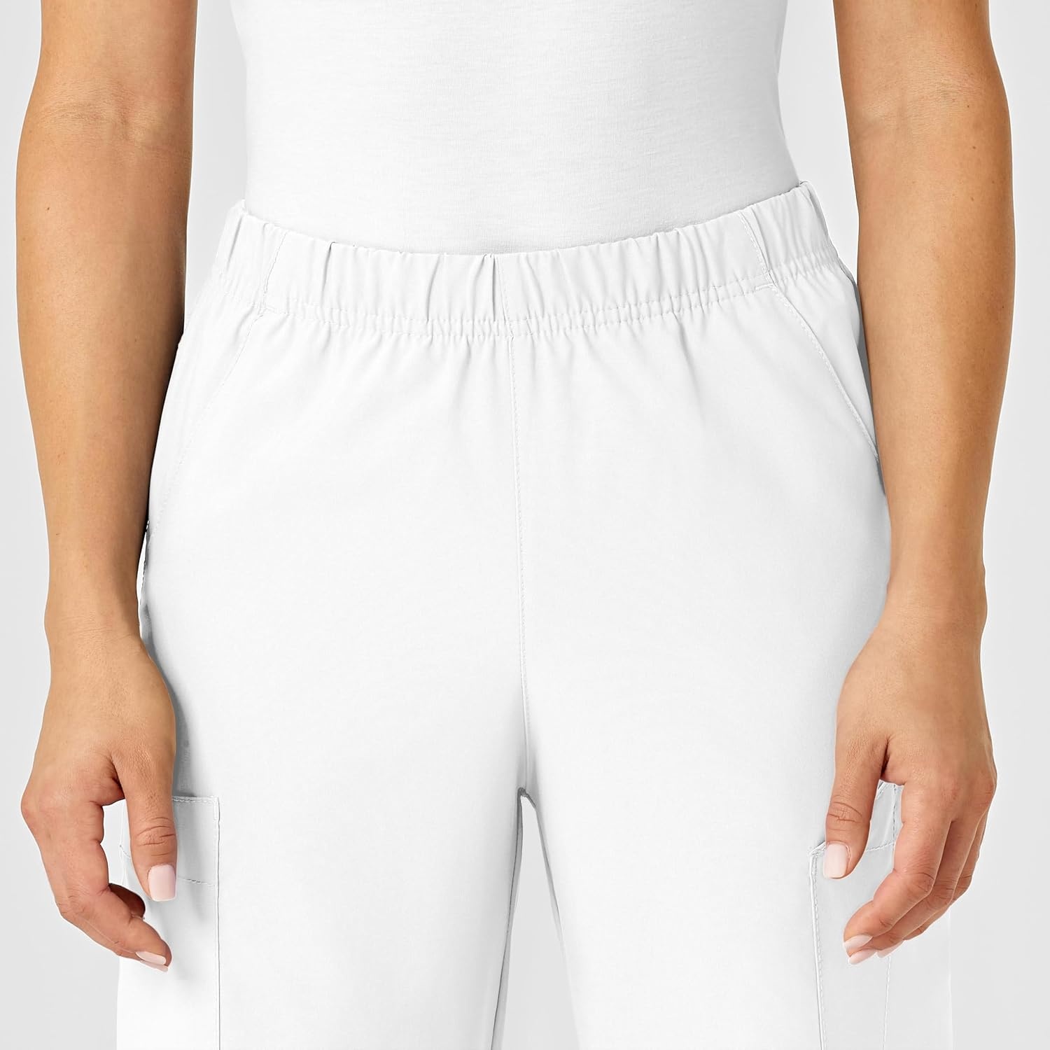 Wink W123 Unisex Multi-Cargo Scrub Pant(White)