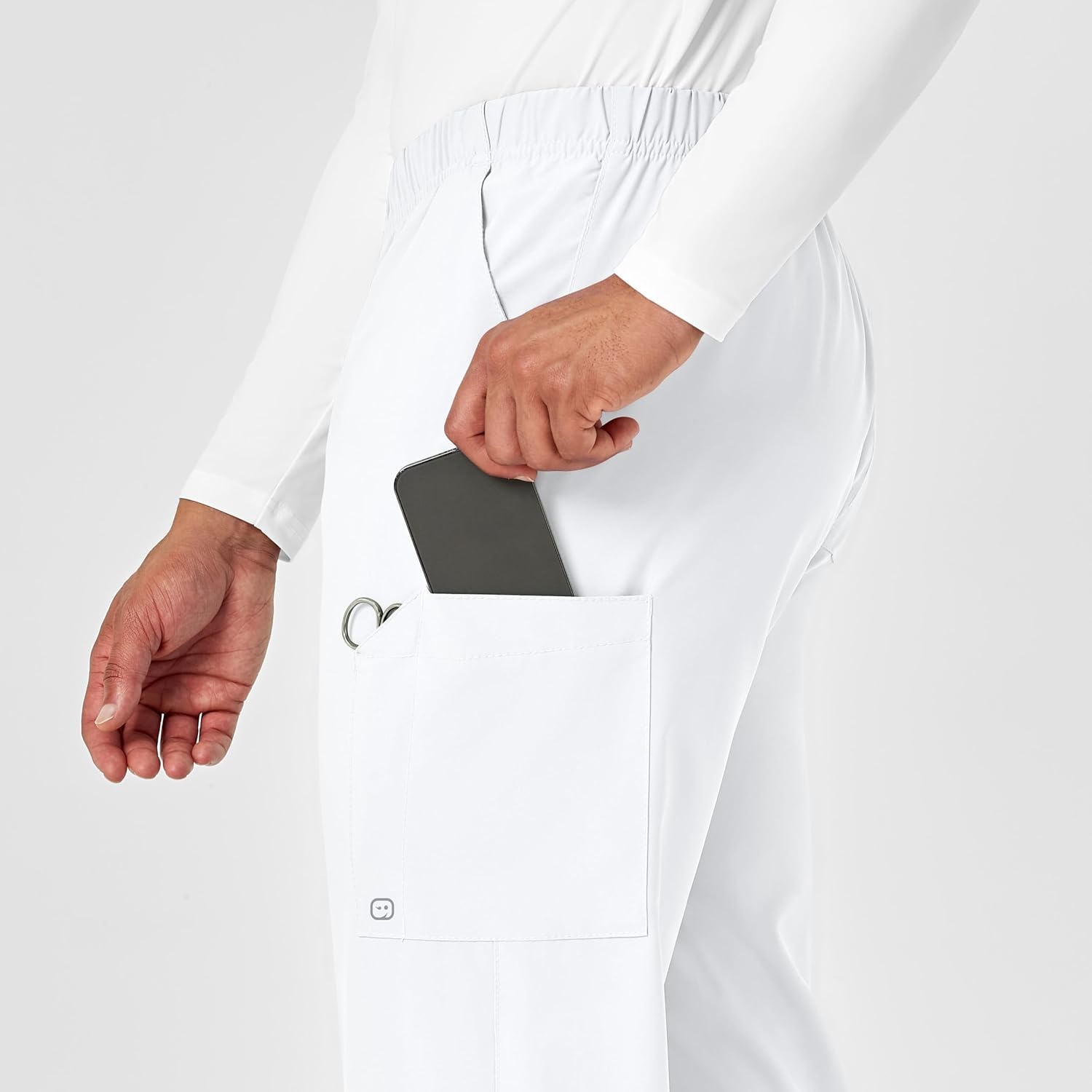 Wink W123 Unisex Multi-Cargo Scrub Pant(White)