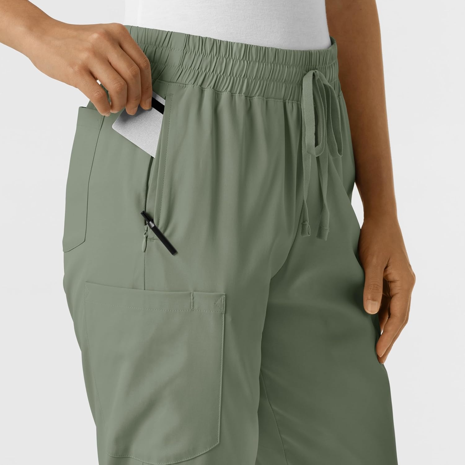 WINK Scrubs for Women, Boundless, Bootcut Pants with Drawstring and 6 Pockets(Sage)