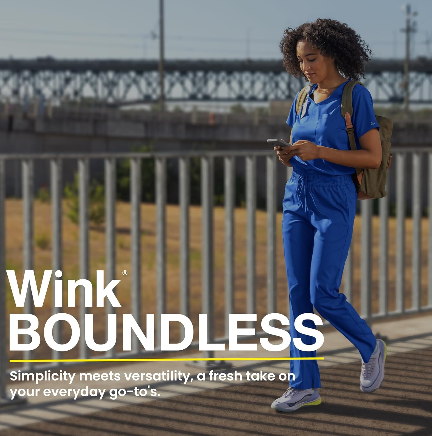 WINK Scrubs for Women, Boundless, Bootcut Pants with Drawstring and 6 Pockets(Sage)