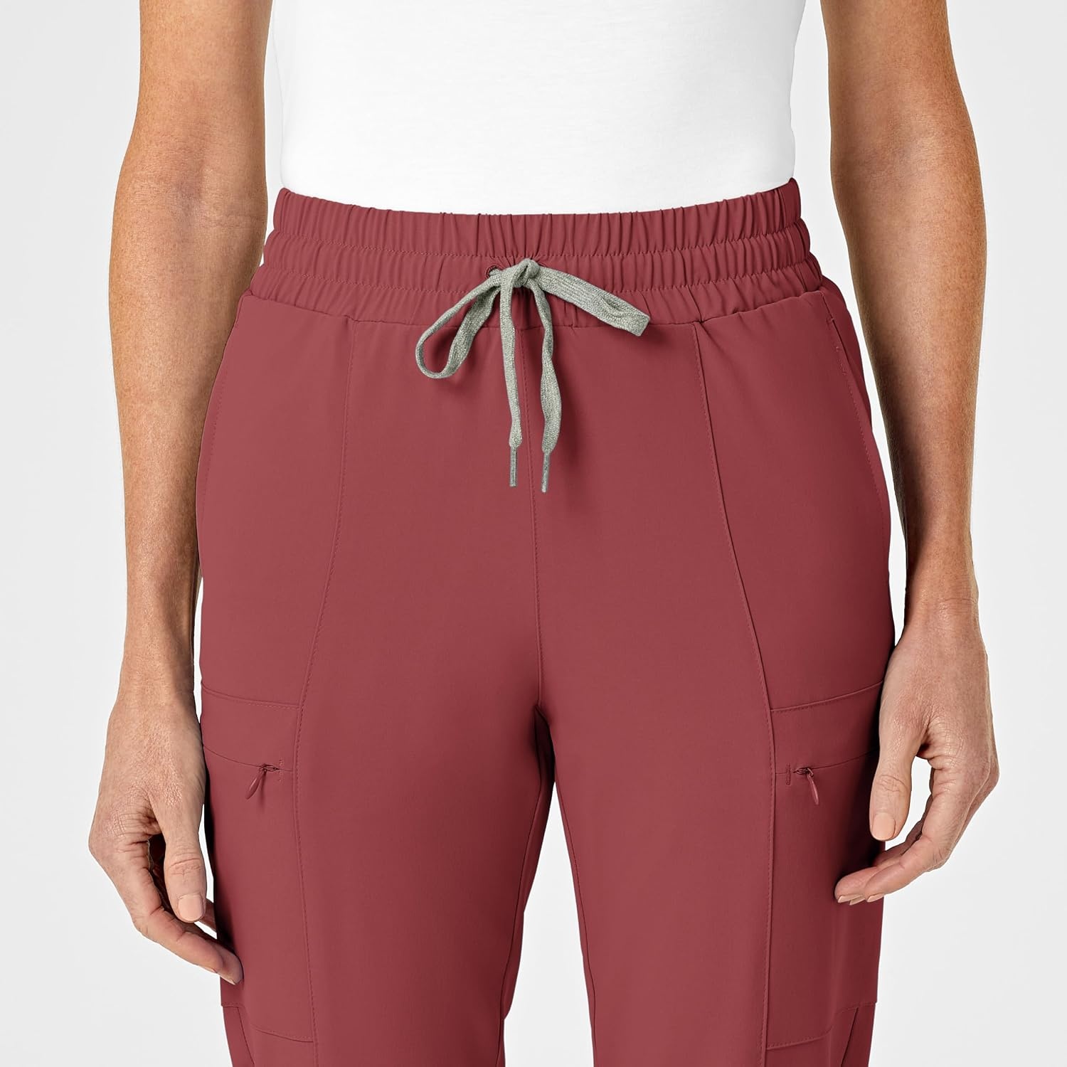 Wink Renew Women’s High Waist Slim Leg Scrub Pant(Ruby)