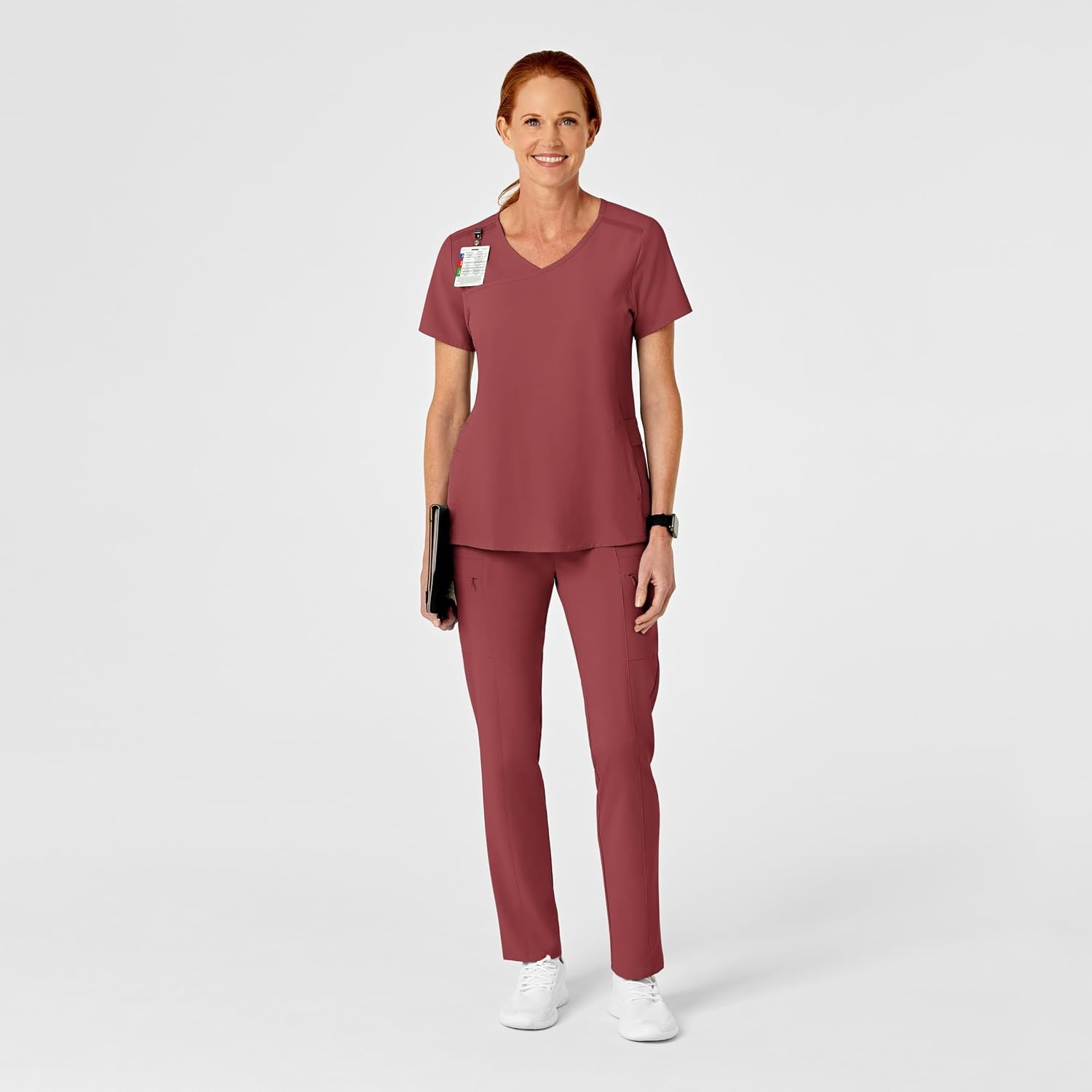 Wink Renew Women’s High Waist Slim Leg Scrub Pant(Ruby)