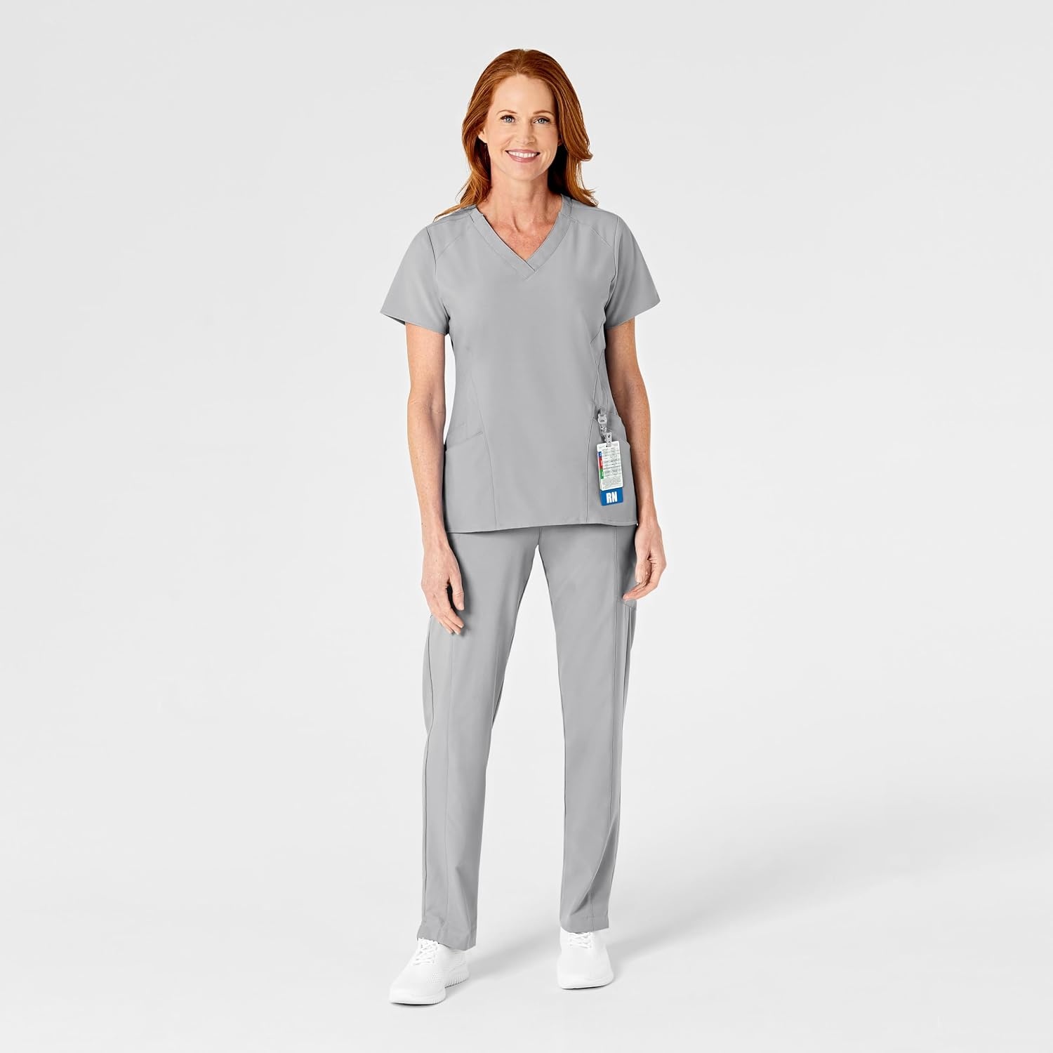 Wink W123 Women’s Flat Front Cargo Scrub Pant(Grey)