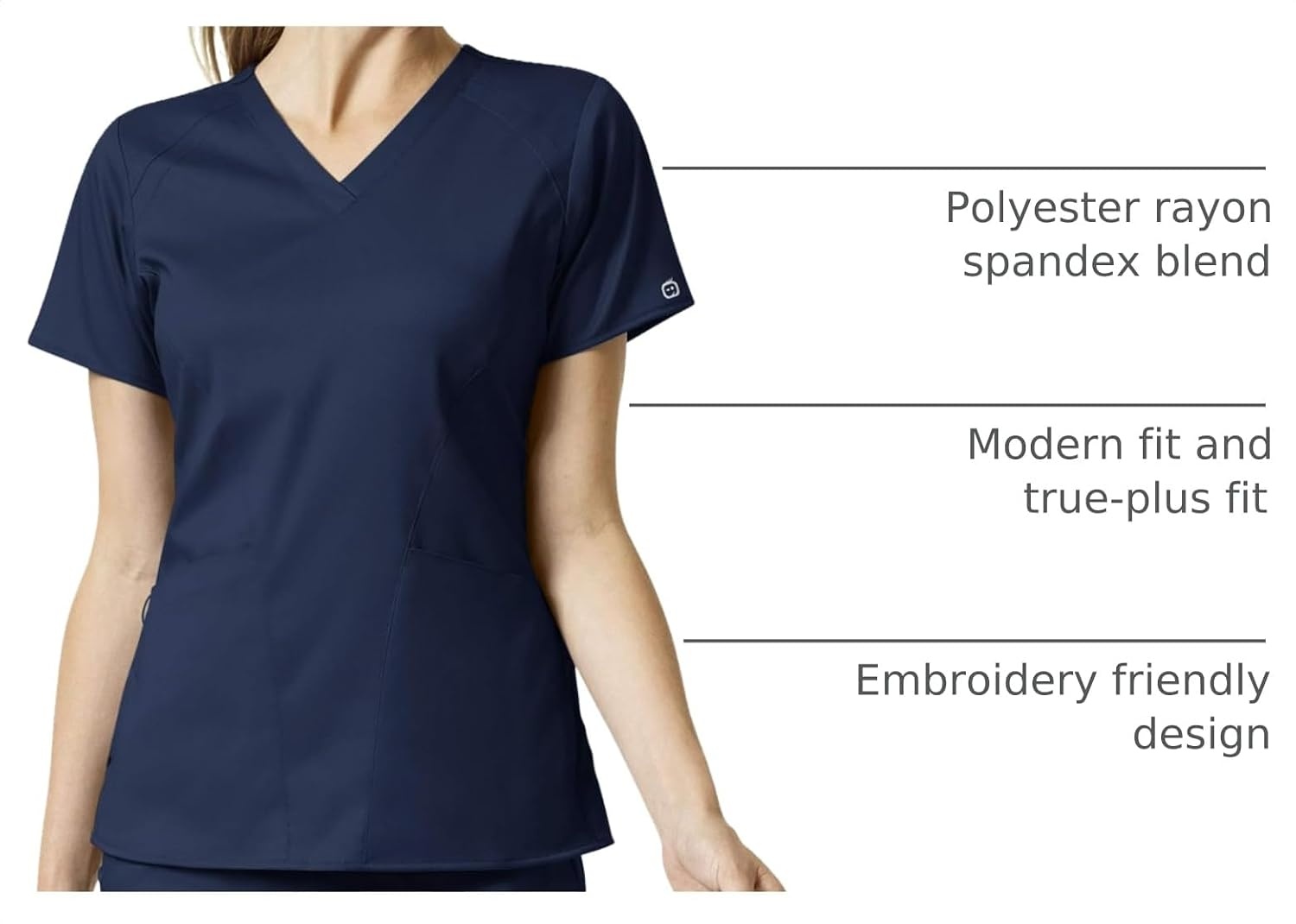 Wink PRO Women’s 4 Pocket V-Neck Scrub Top(Navy)