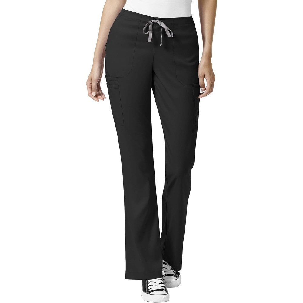 Wink Womens Moderate Flare Cargo Pant(Black)