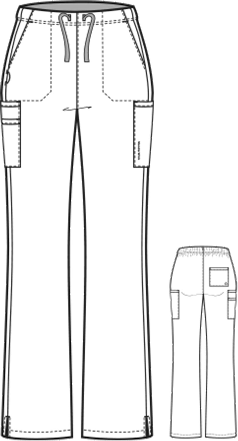 Wink Womens Moderate Flare Cargo Pant(Black)
