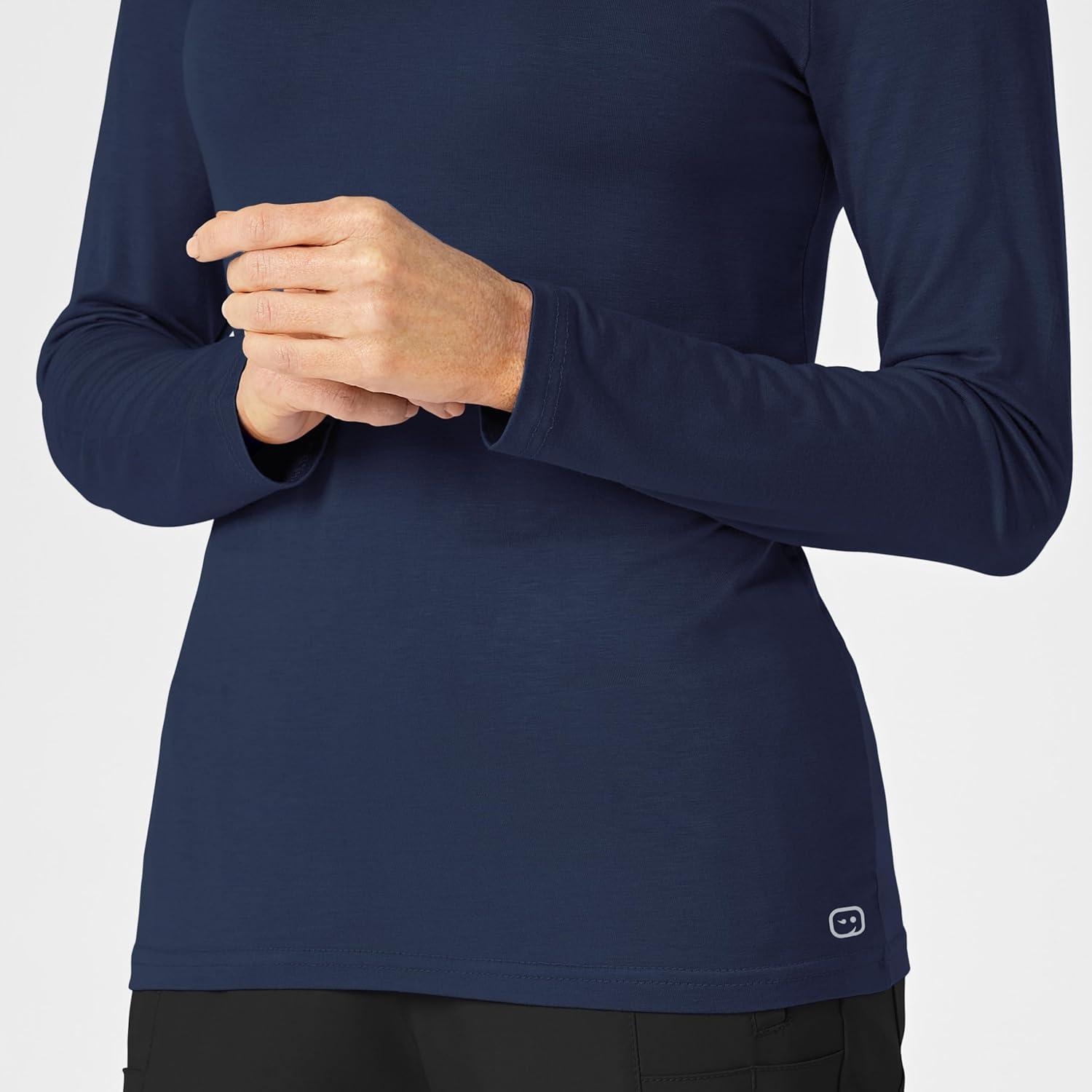 WonderWink Women’s Silky Long Sleeve Tee(Navy)