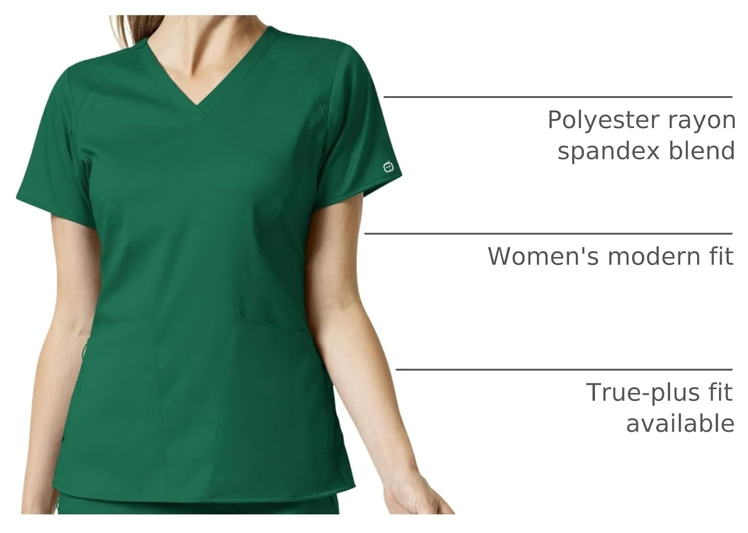 Wink PRO Women’s 4 Pocket V-Neck Scrub Top(Hunter)