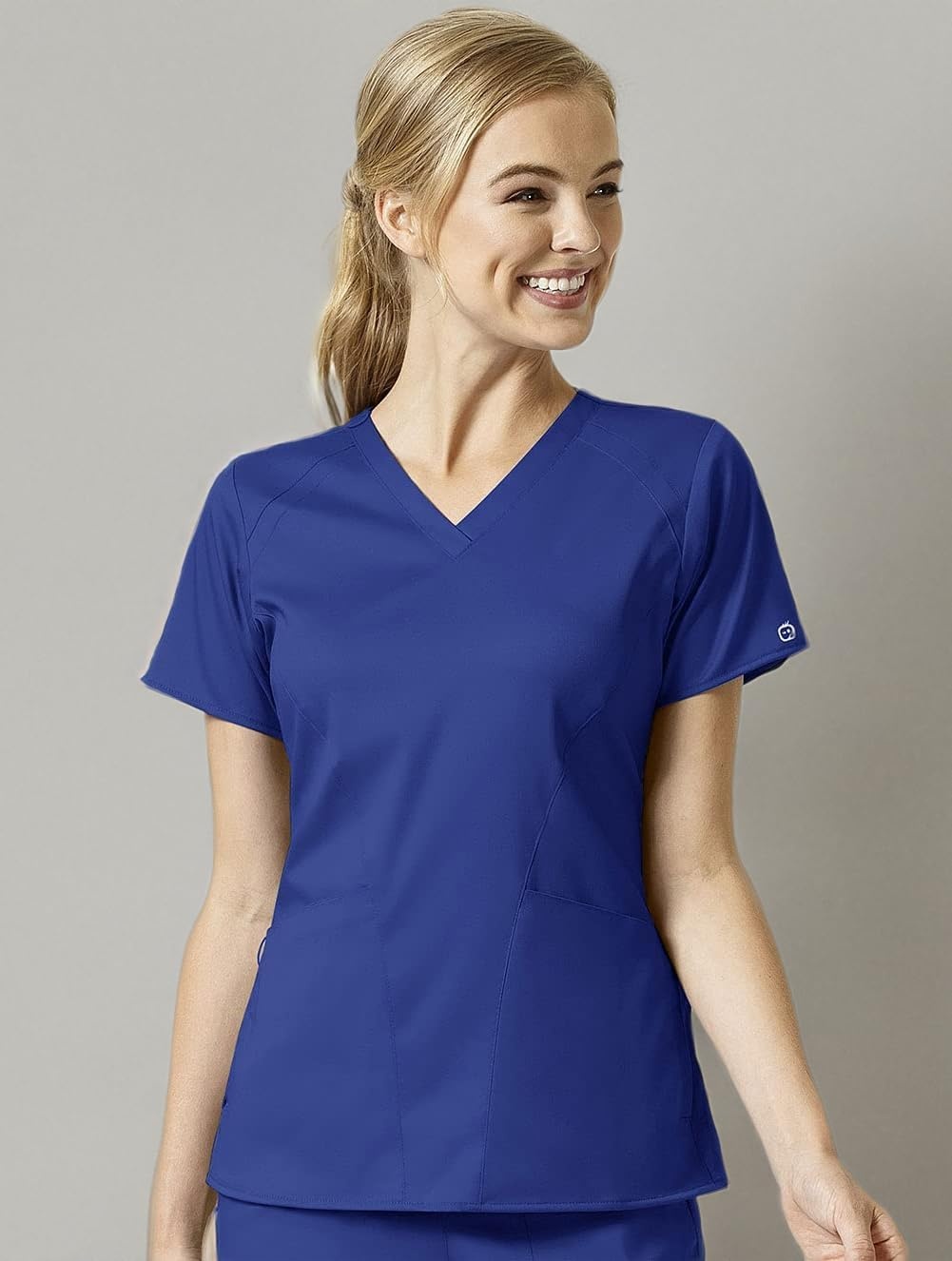 Wink PRO Women’s 4 Pocket V-Neck Scrub Top(Galaxy Blue)