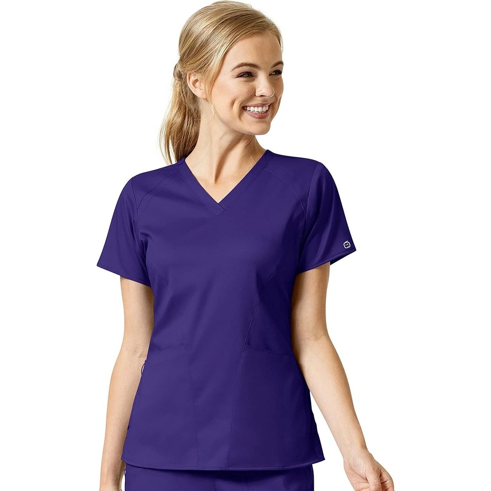 Wink PRO Women’s 4 Pocket V-Neck Scrub Top(Grape)