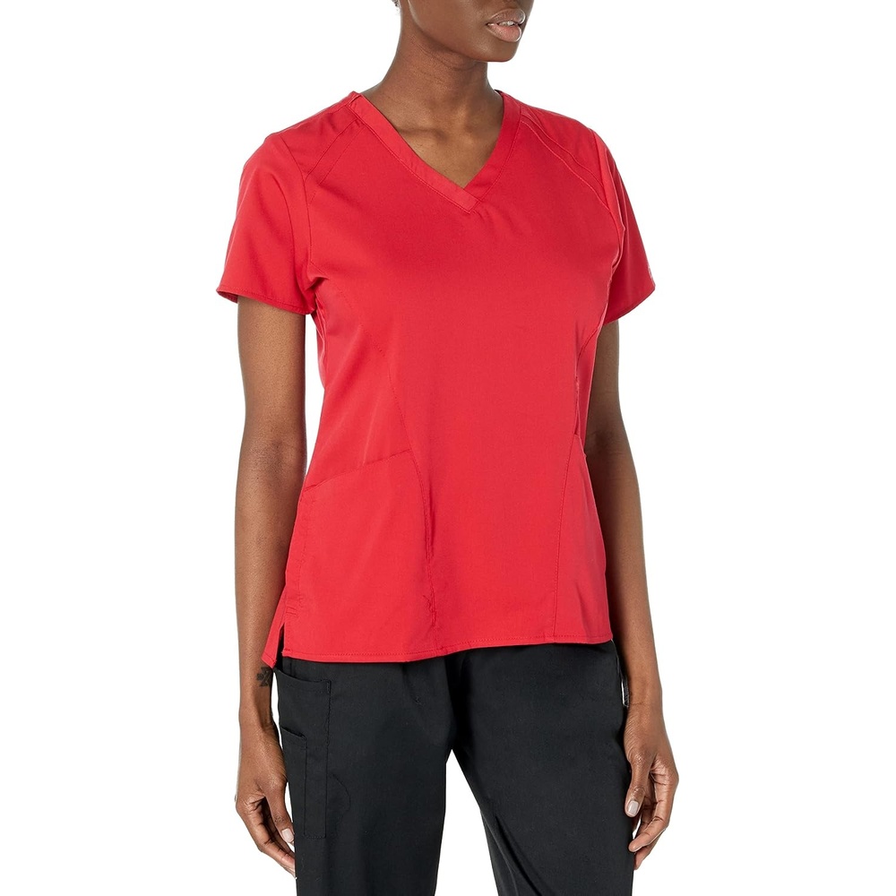 Wink PRO Women’s 4 Pocket V-Neck Scrub Top(Red)